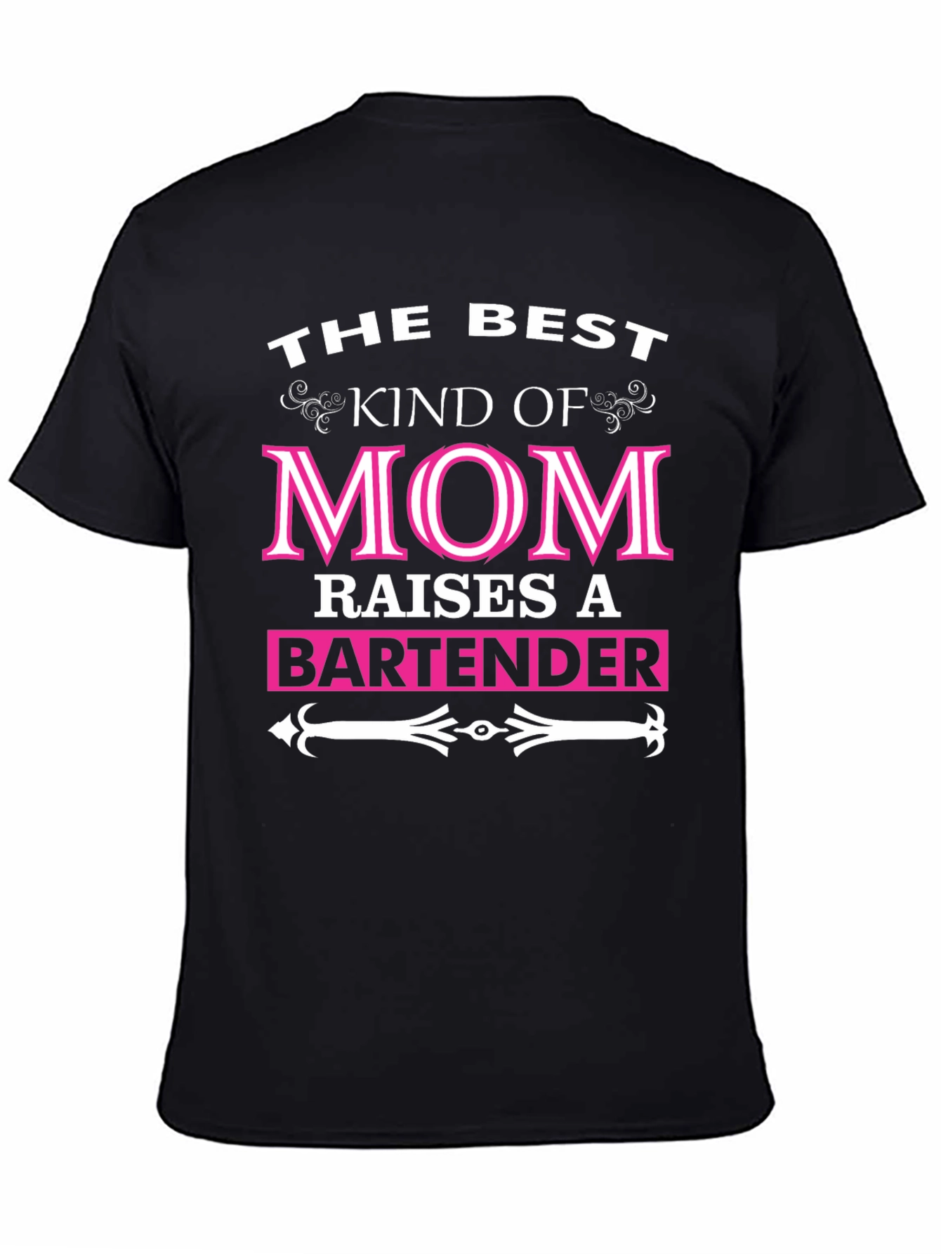 Black Best Kind of Mom Bartender T-Shirt view 4