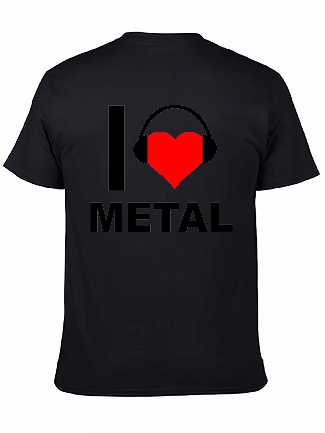 Black I Love Metal T-Shirt - Music Fan Tee view 4