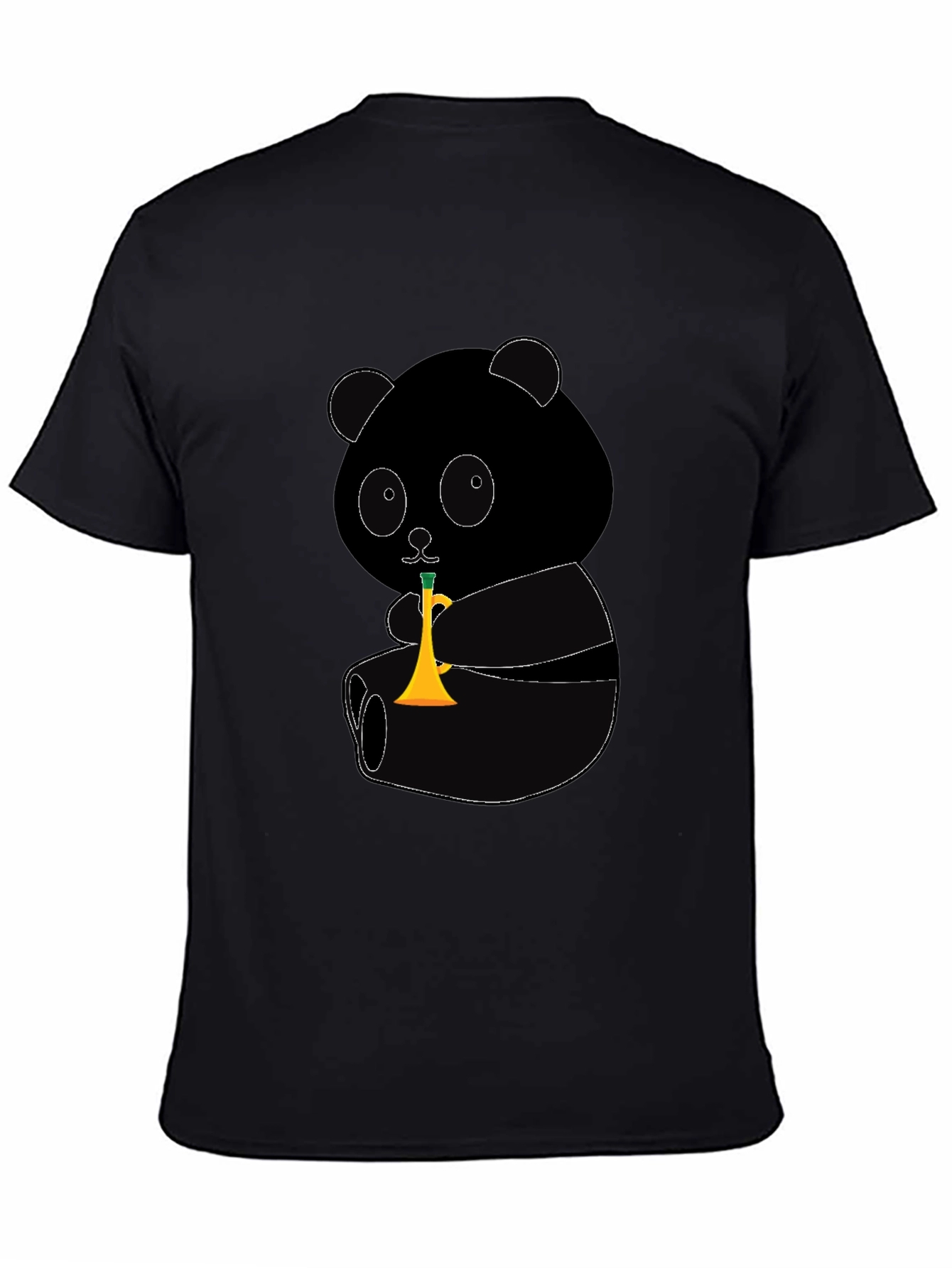 Black Panda Trumpet Graphic T-Shirt view 4