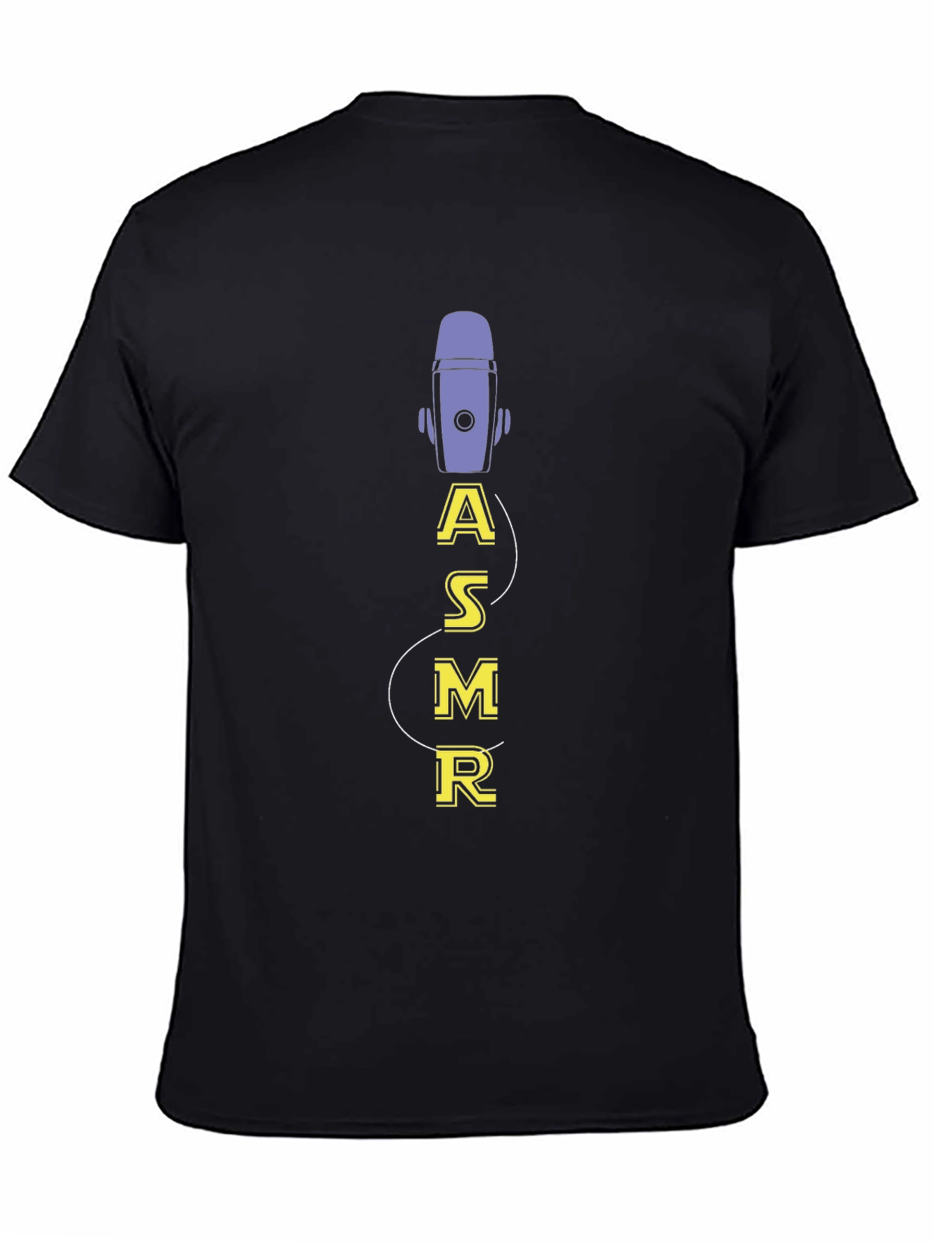 Black ASMR Microphone Graphic Black Tee view 4
