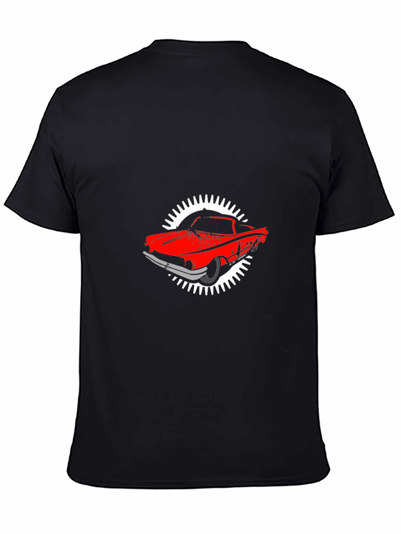 Retro Car Graphic Black T-Shirt - 4