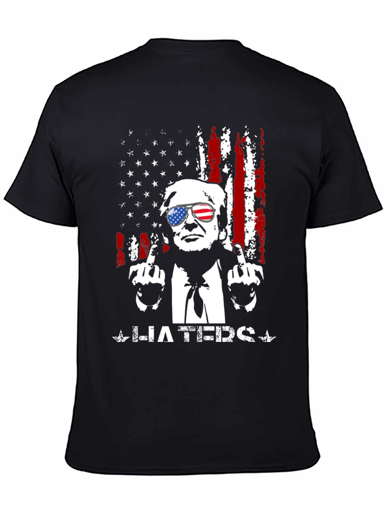 Black Trump Haters Graphic T-Shirt - Patriotic Design view 4