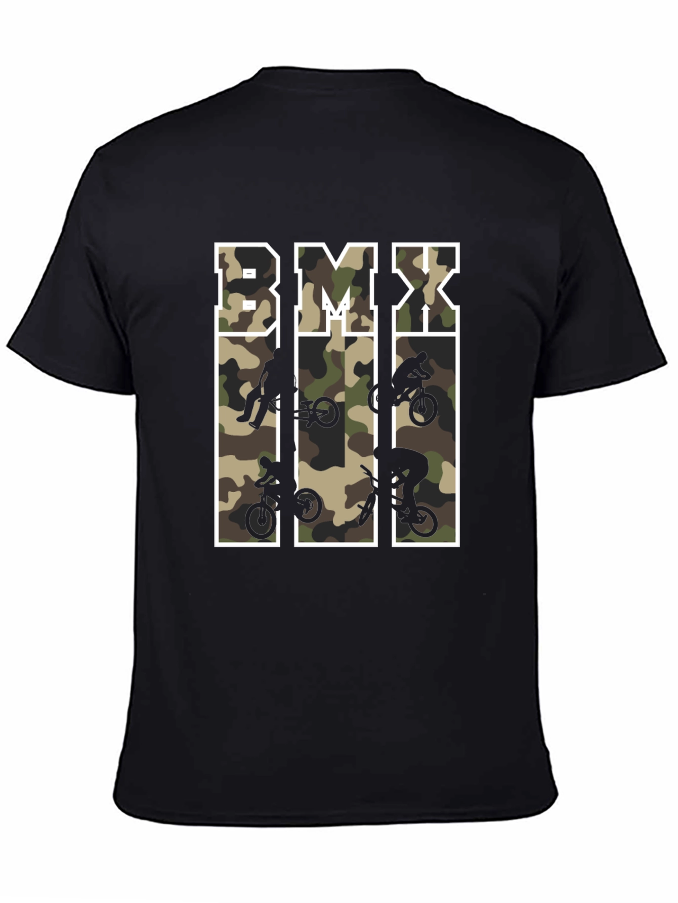 Black BMX Camo Graphic T-Shirt view 4