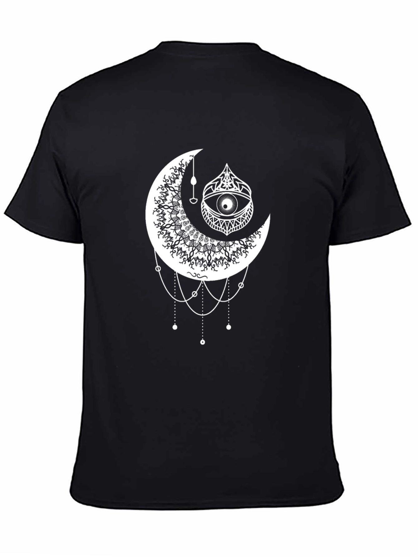 Black Mystic Moon Eye Graphic Tee - Black view 4