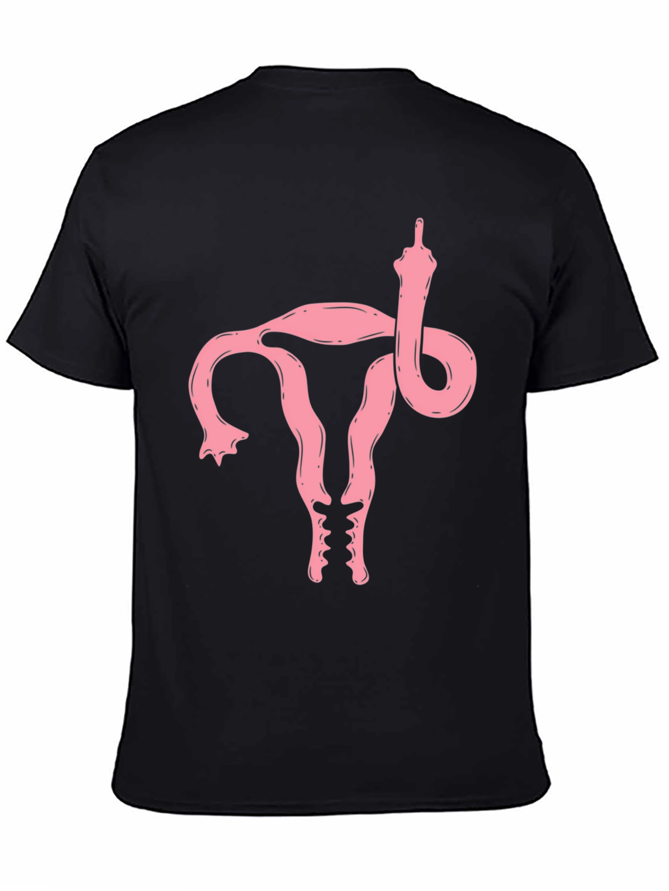 Black Uterus Middle Finger Graphic T-Shirt - Protest Tee view 4
