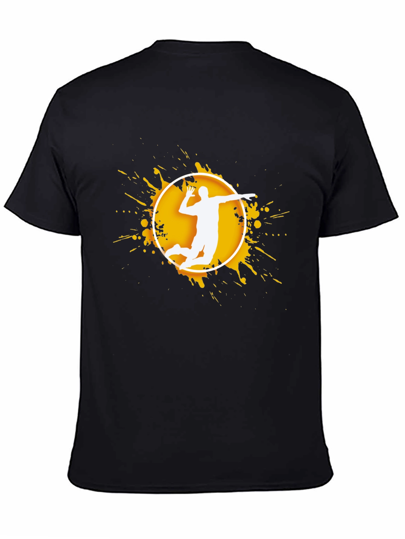 Black Volleyball Player Graphic T-Shirt view 4