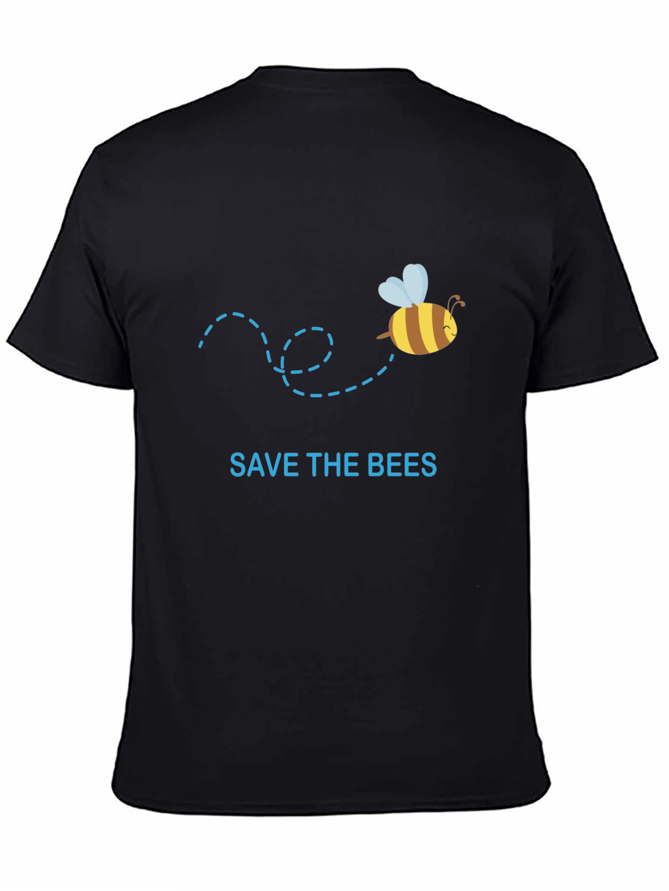Black Save the Bees Graphic Tee - Black Cotton T-Shirt view 4