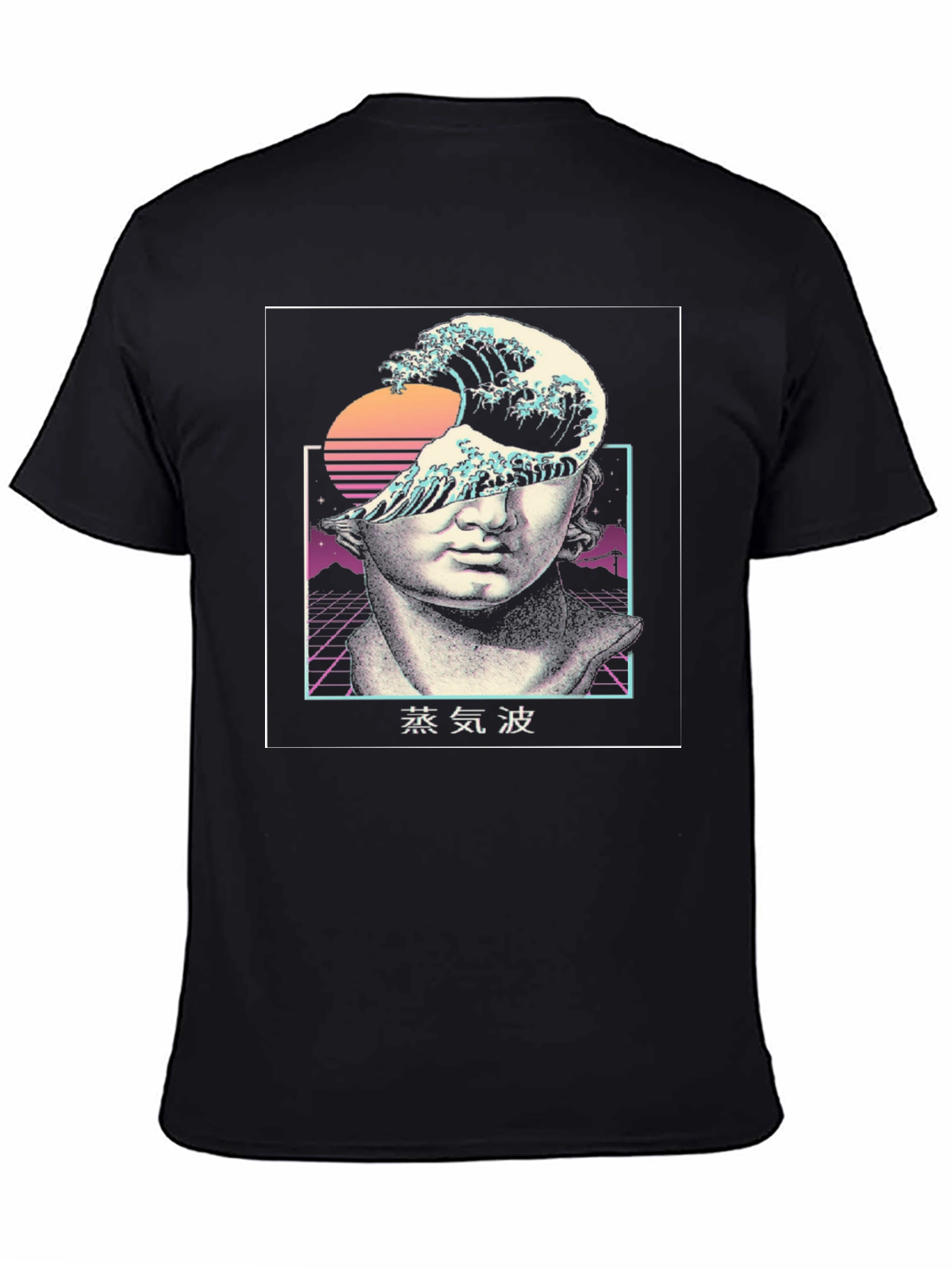 Black Vaporwave Statue Graphic Tee view 4