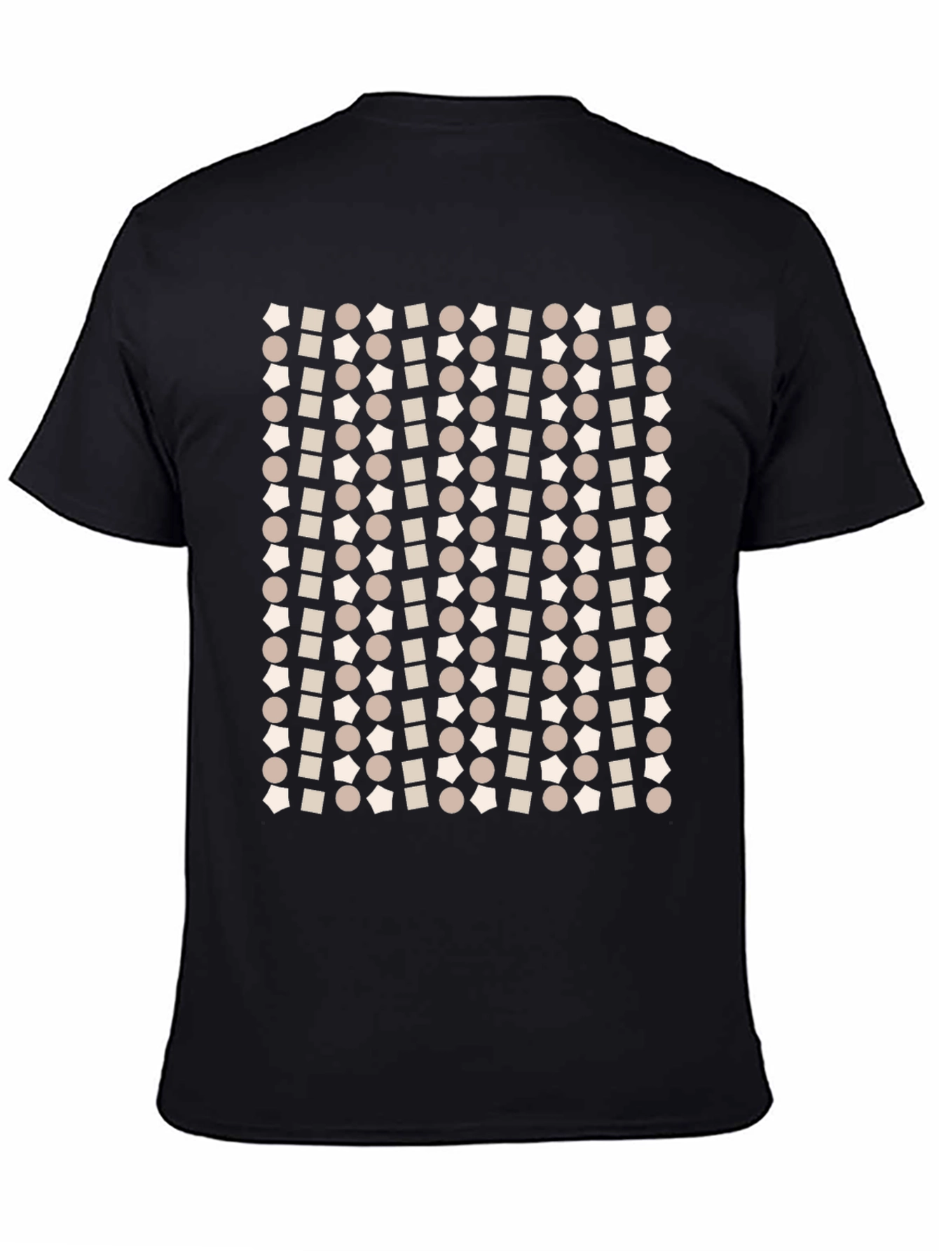 Black Geometric Pattern T-Shirt - Modern Print Tee view 4