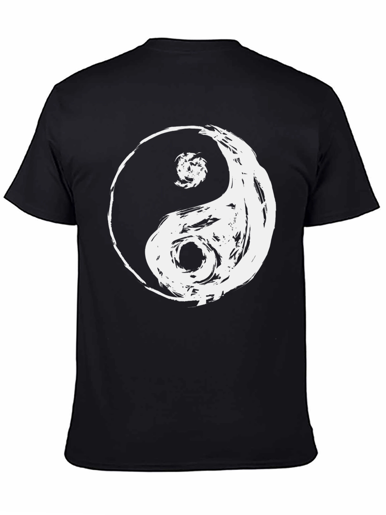 Black Yin Yang Graphic Tee - Men's Black T-Shirt view 4
