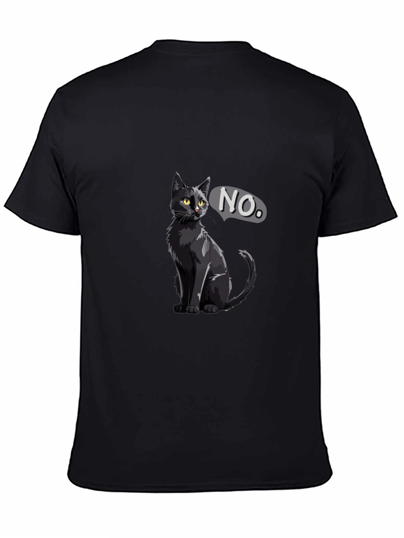 Black Black Cat NO T-Shirt - Sarcastic Graphic Tee view 4