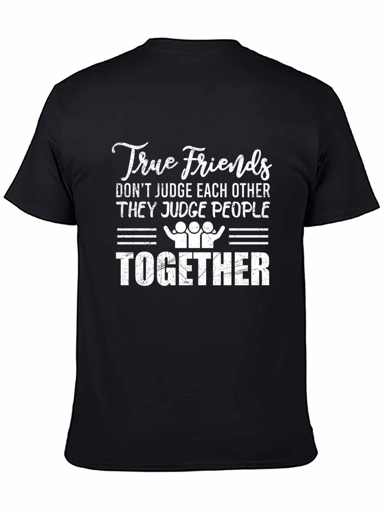 Black True Friends Graphic Tee - Black view 4