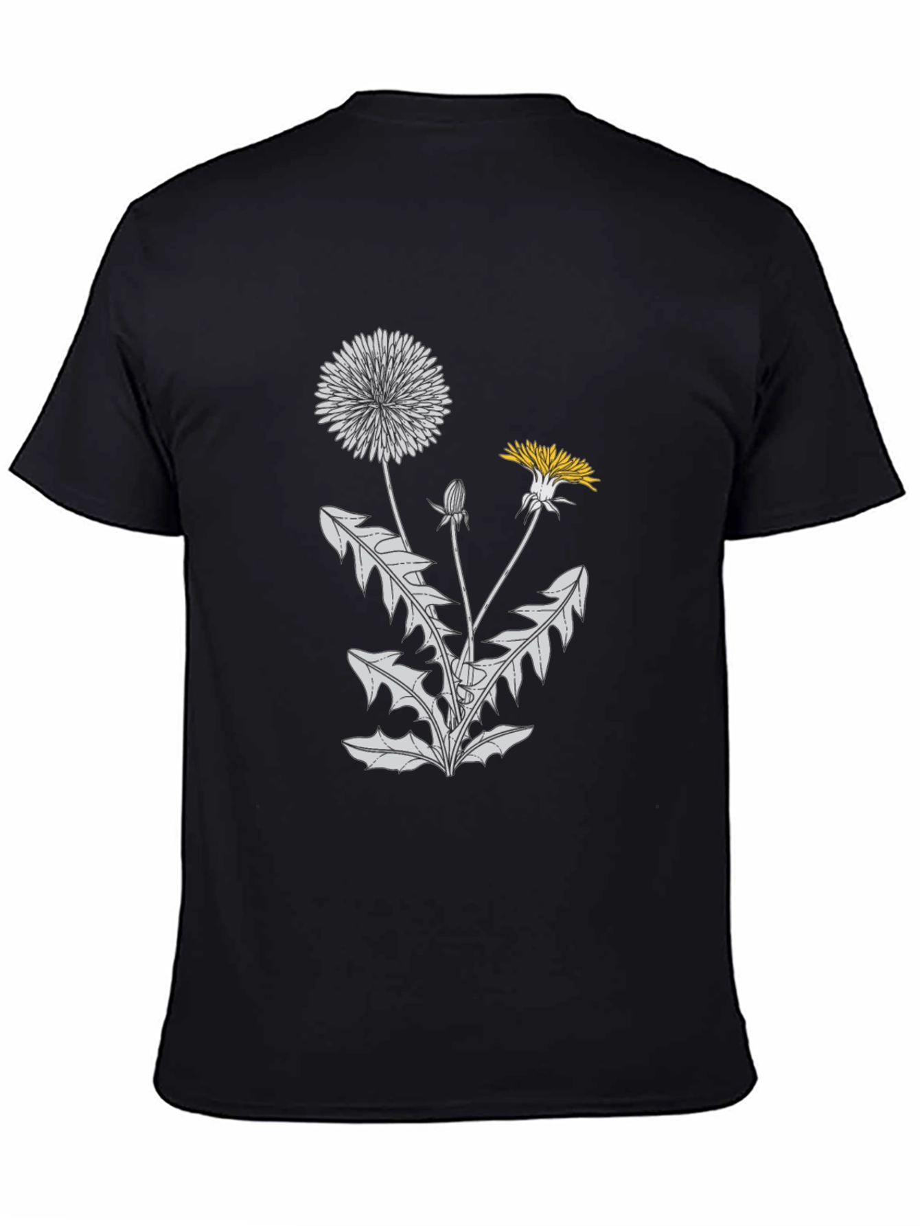 Black Dandelion Graphic Tee - Black Cotton Comfort view 4