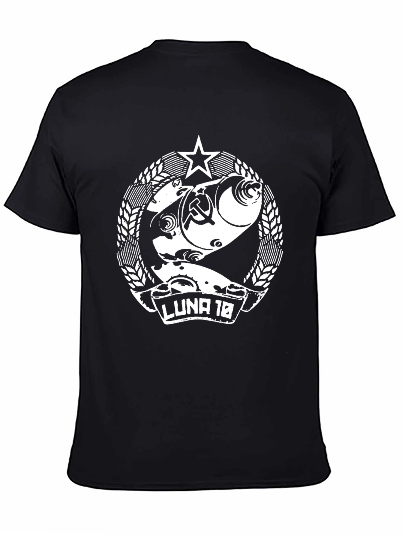 Black Luna 18 T-Shirt - Soviet Fish Design view 4