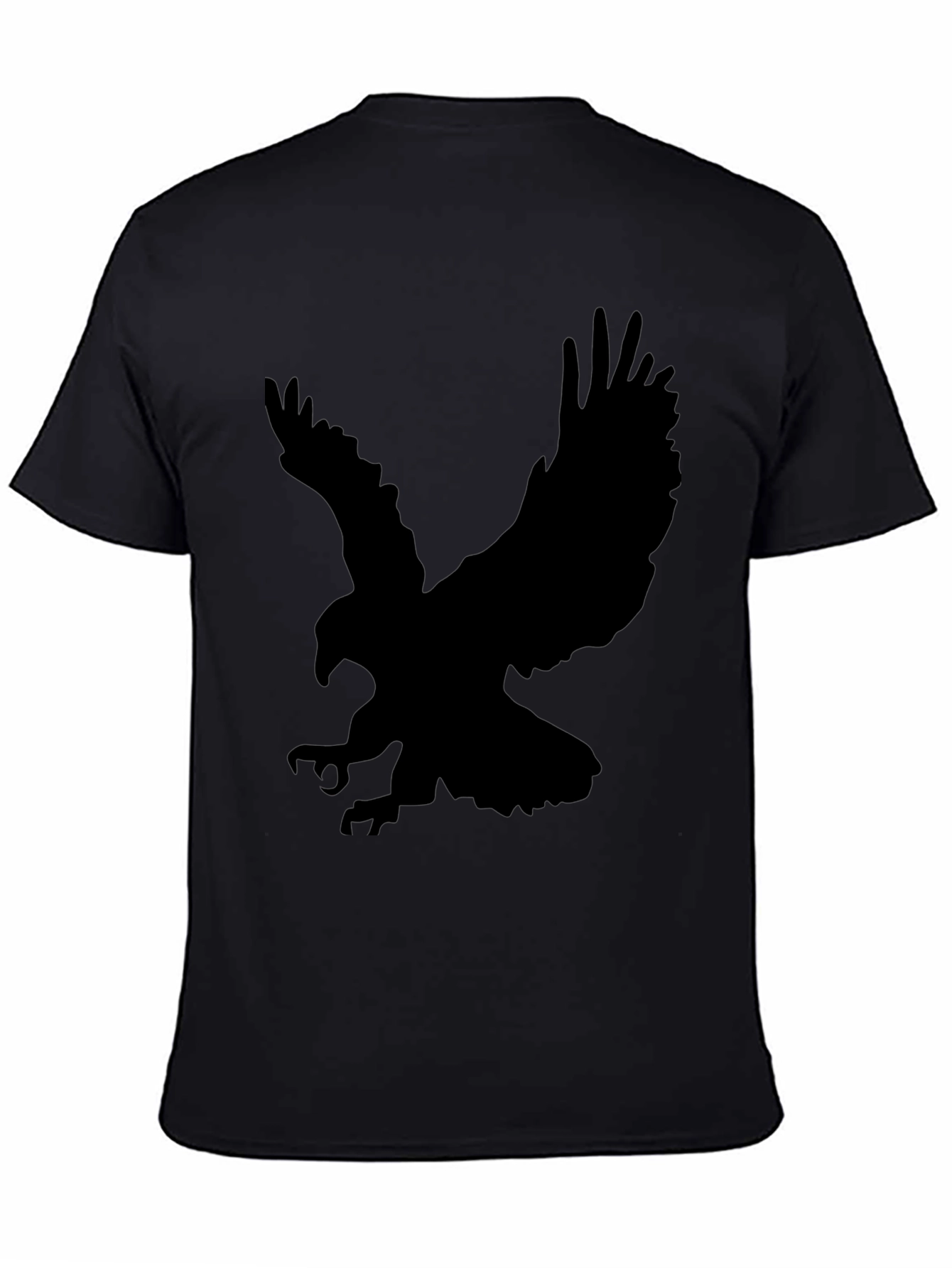 Black Eagle Silhouette Black T-Shirt view 4