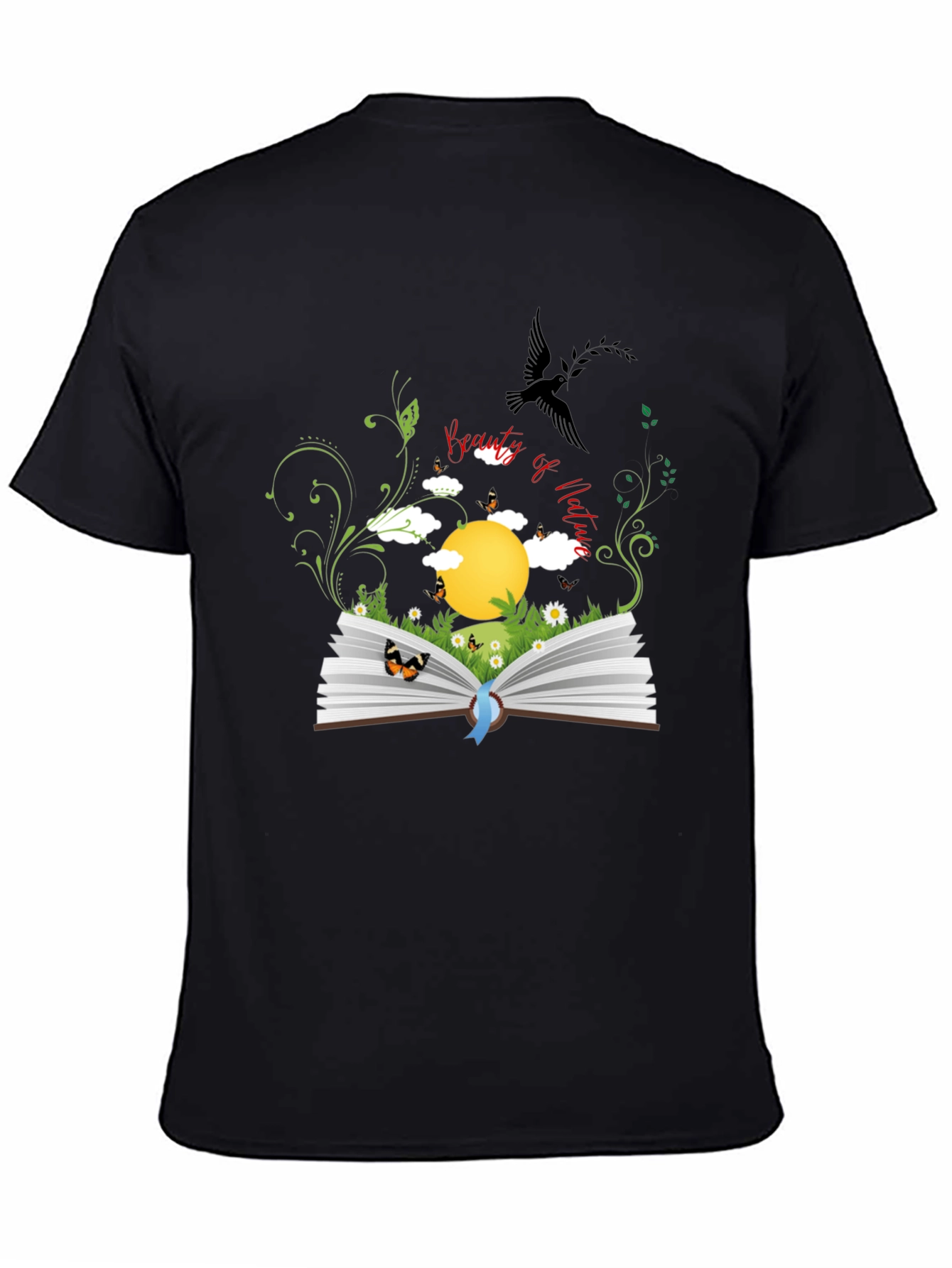 Black Nature Book Graphic Tee - Black view 4