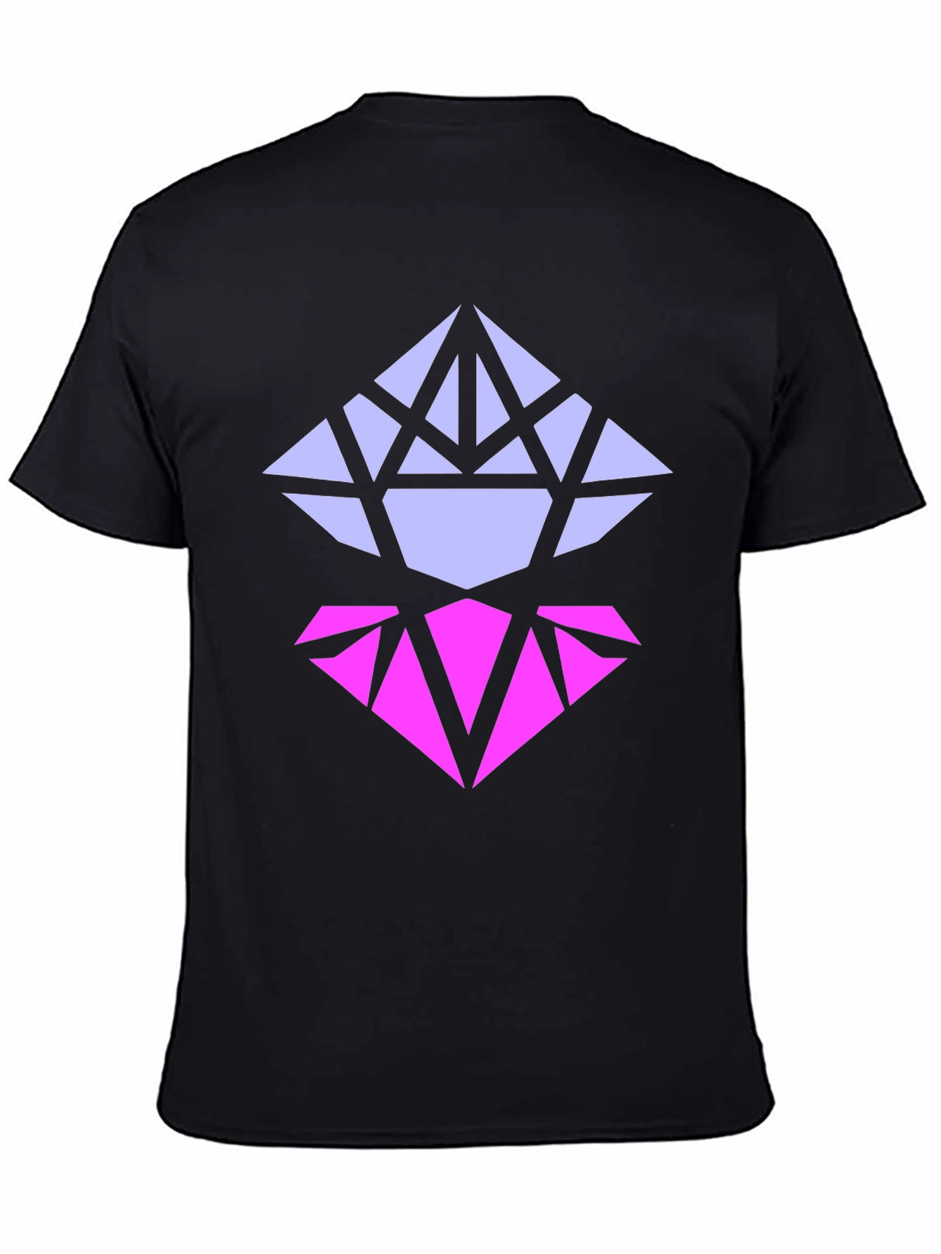 Black Geometric Diamond Graphic Tee - Modern Style view 4