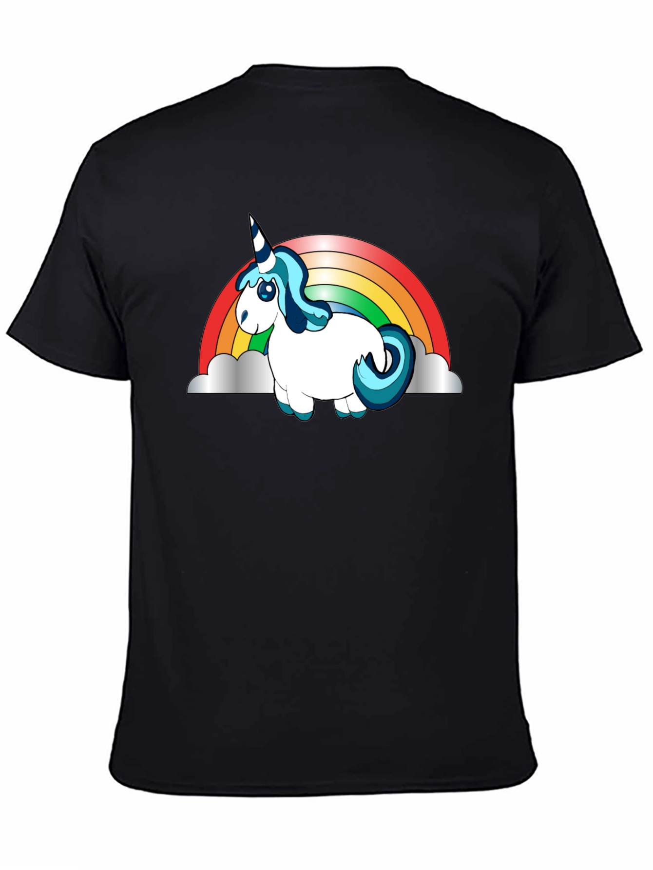 Black Unicorn Rainbow Graphic Tee view 4