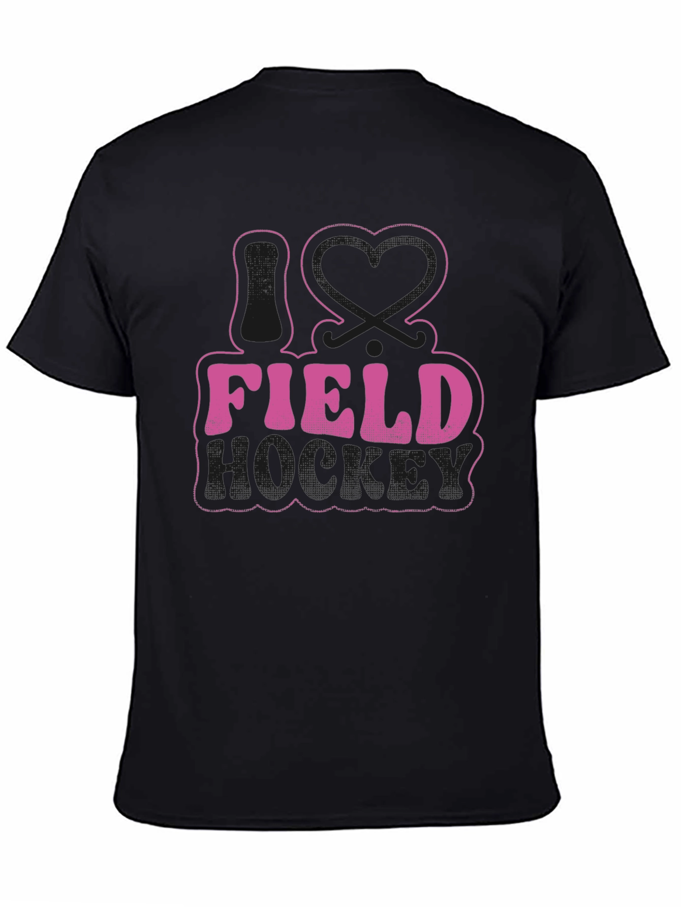Black I Love Field Hockey Graphic Tee - Black view 4