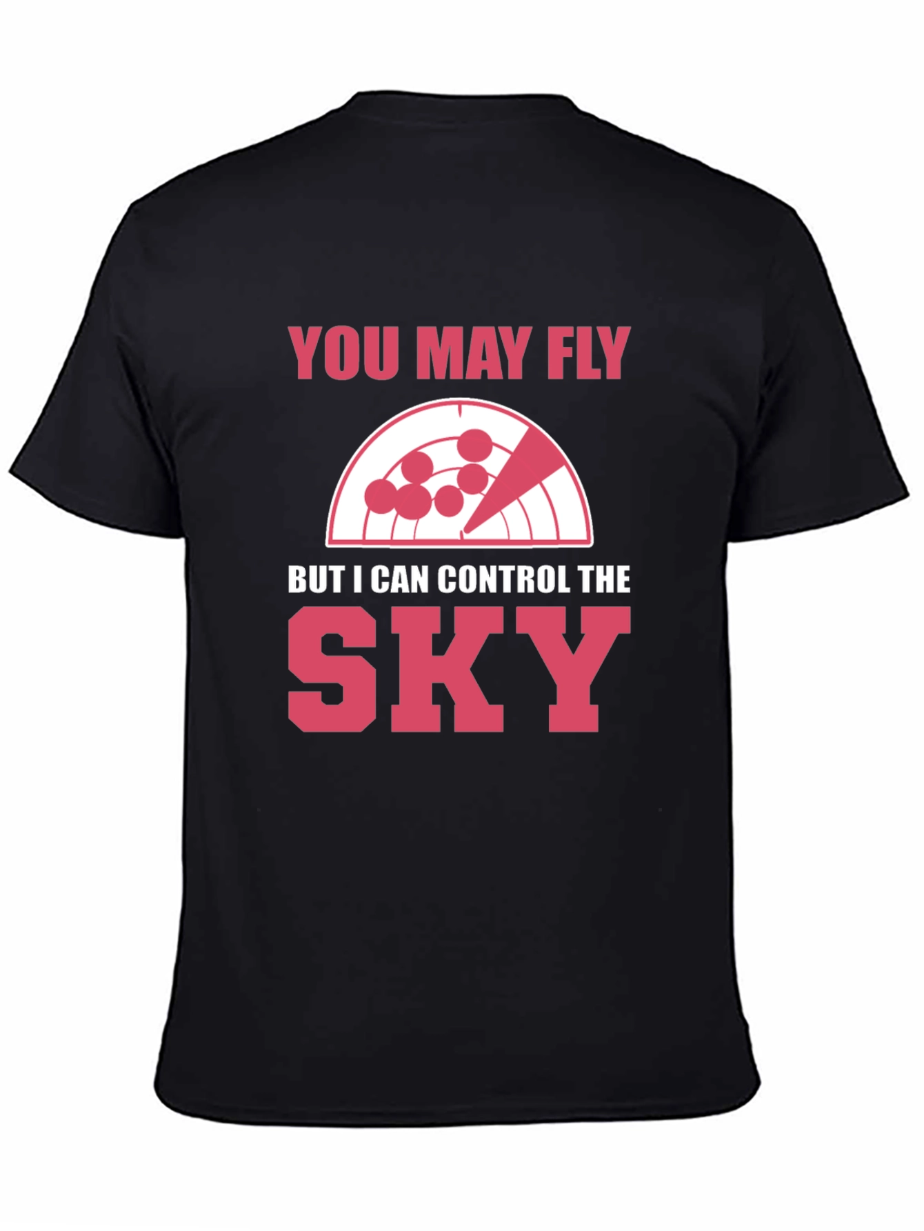 Black Control the Sky T-Shirt - Radar Design view 4