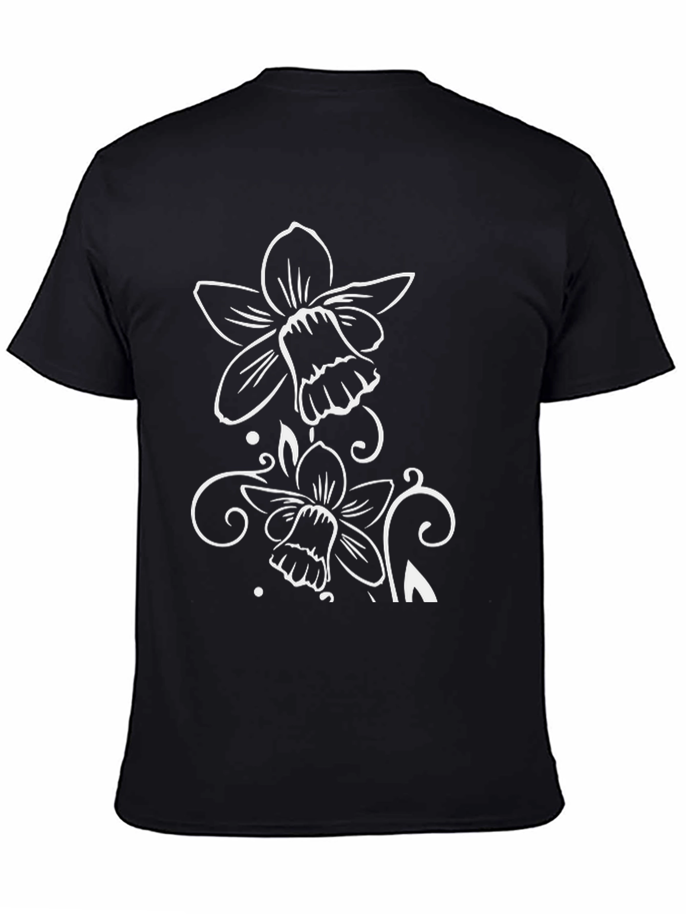 Black Black Floral Graphic Tee - Stylish and Unique Design view 4
