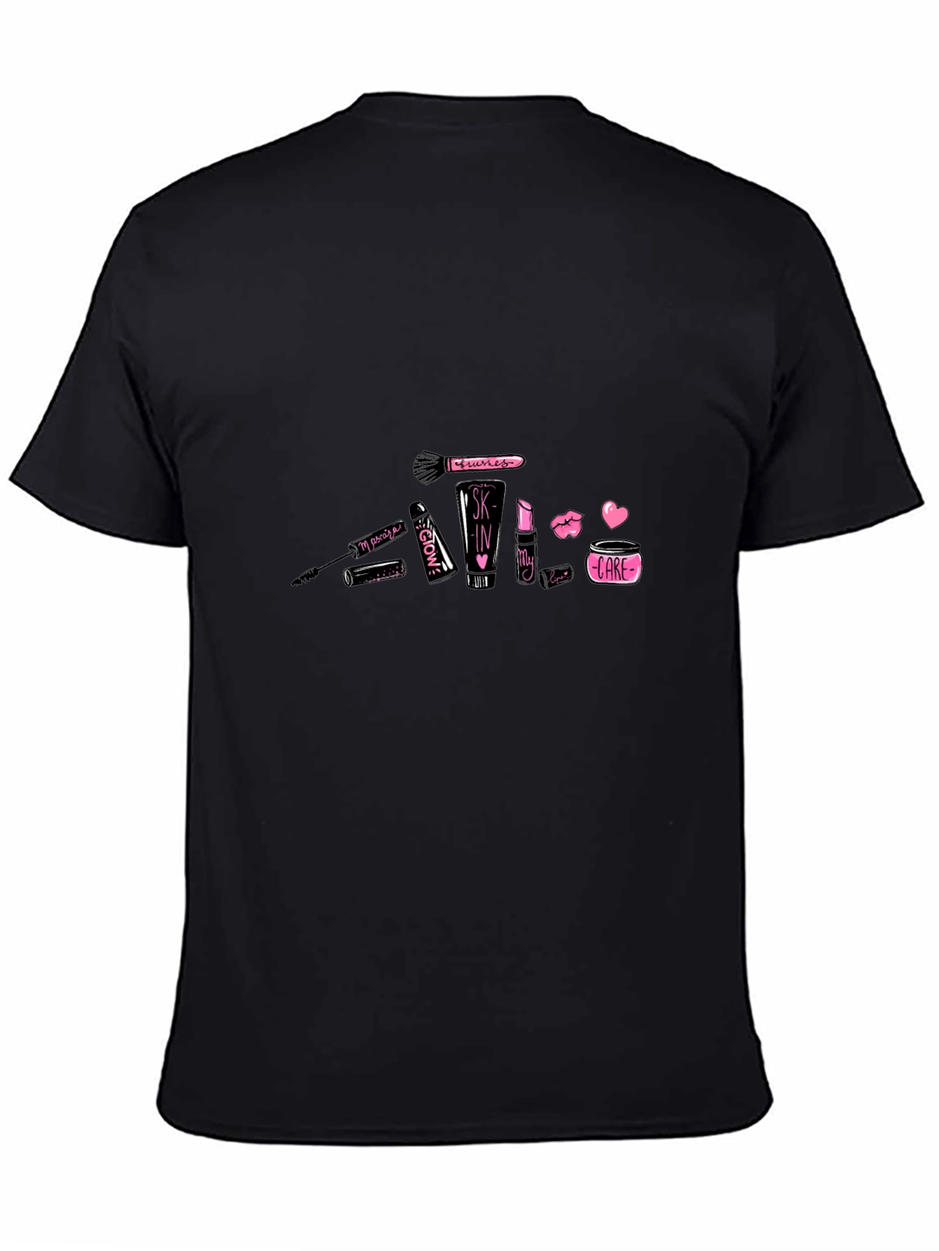 Black Makeup Graphic Tee - Black Cotton Blend view 4