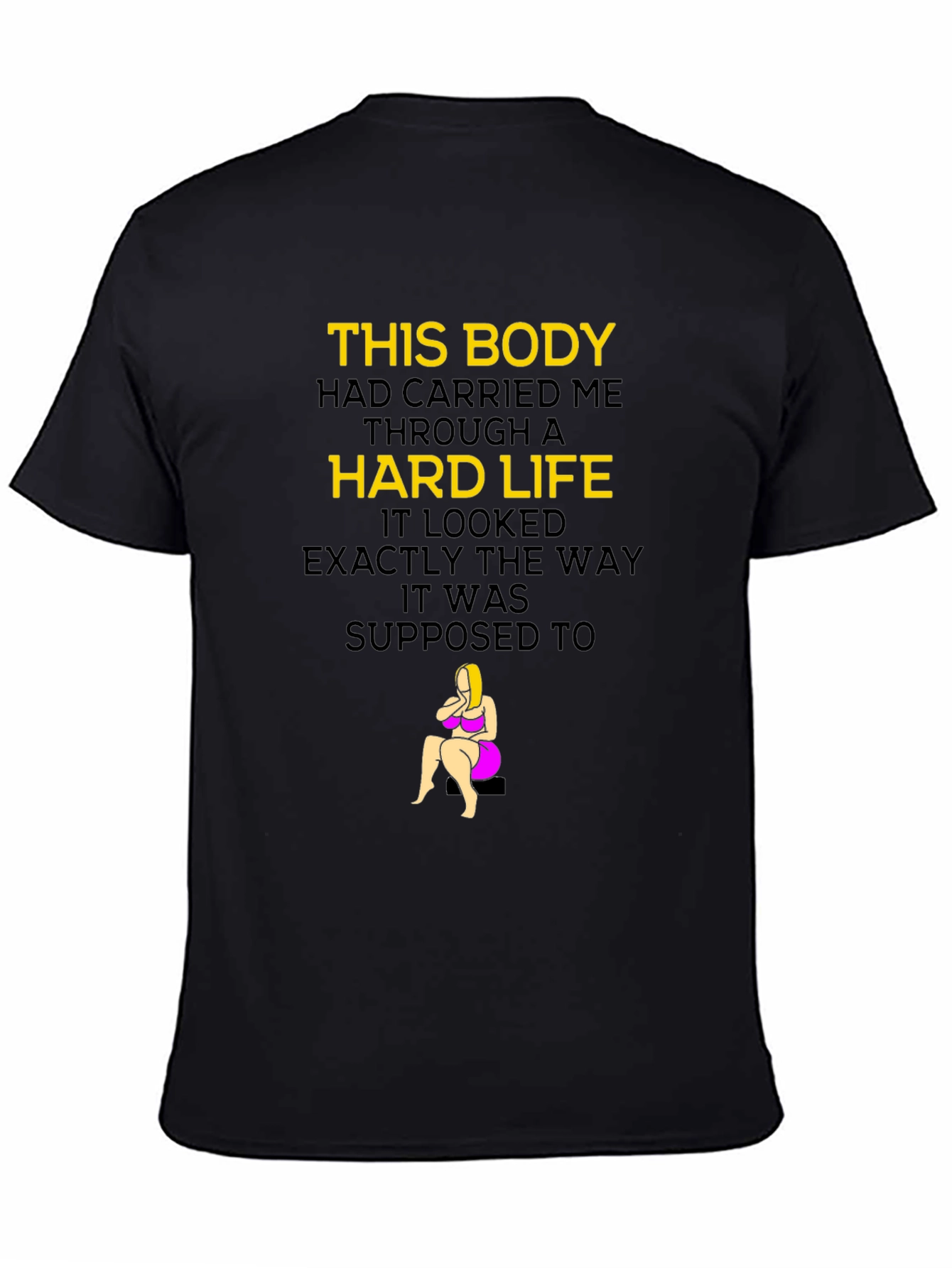 Black "This Body Hard Life" Graphic T-Shirt view 4