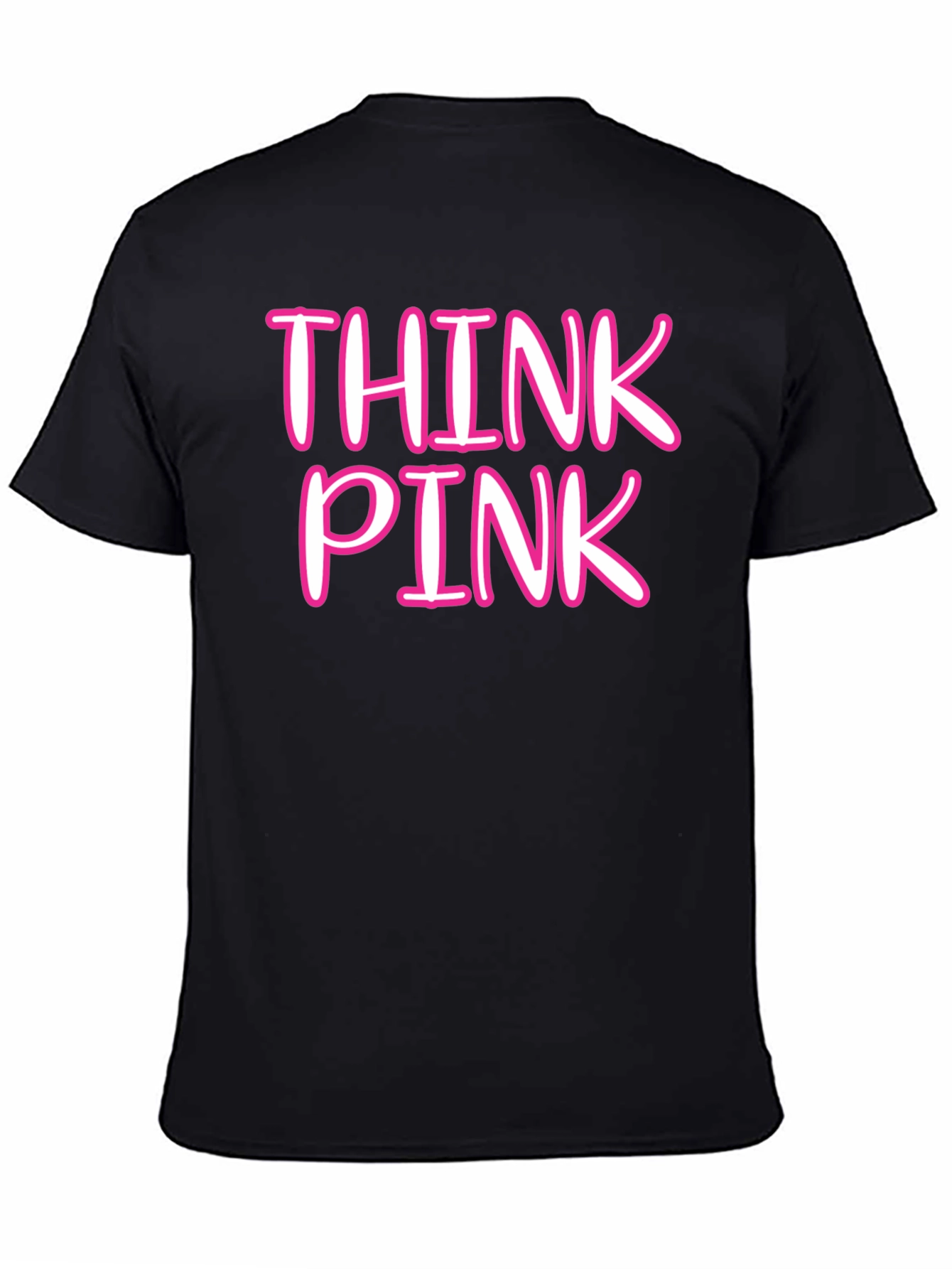 Black Think Pink Crew Neck Tee view 4