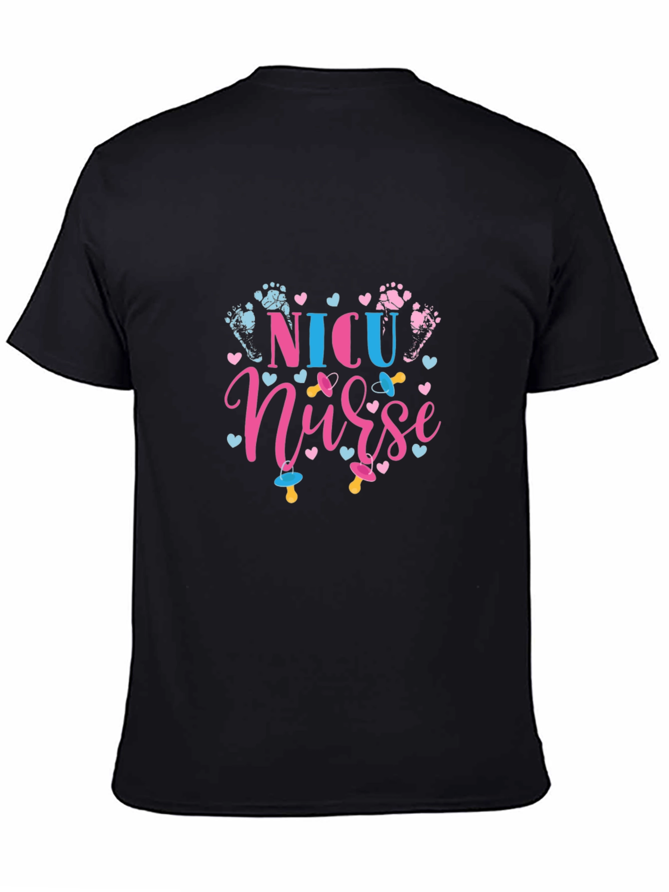 Black NICU Nurse Graphic Tee - Newborn Care Shirt view 4