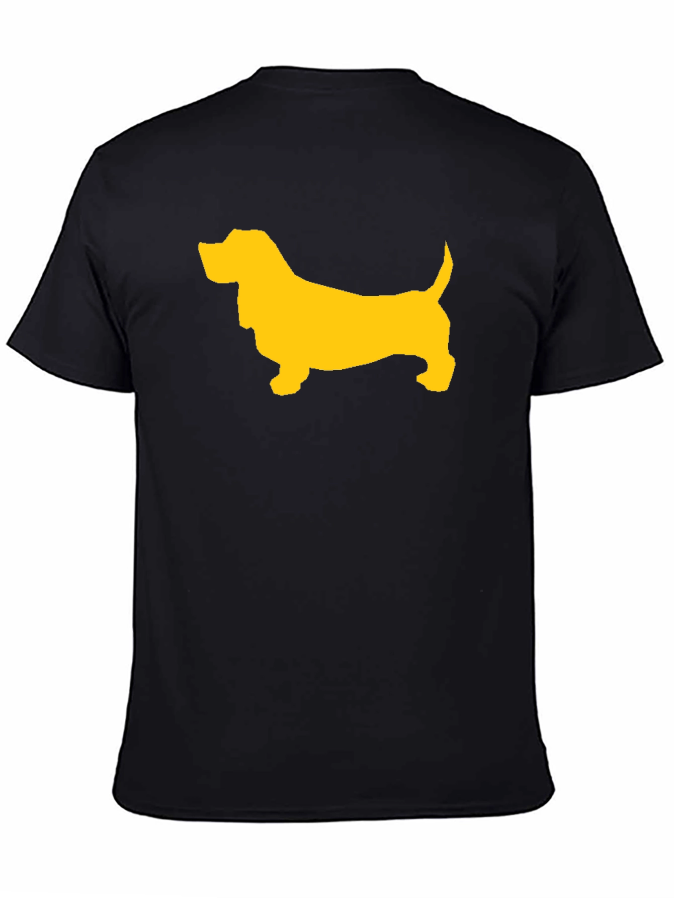 Black Black T-Shirt with Yellow Dog Graphic view 4