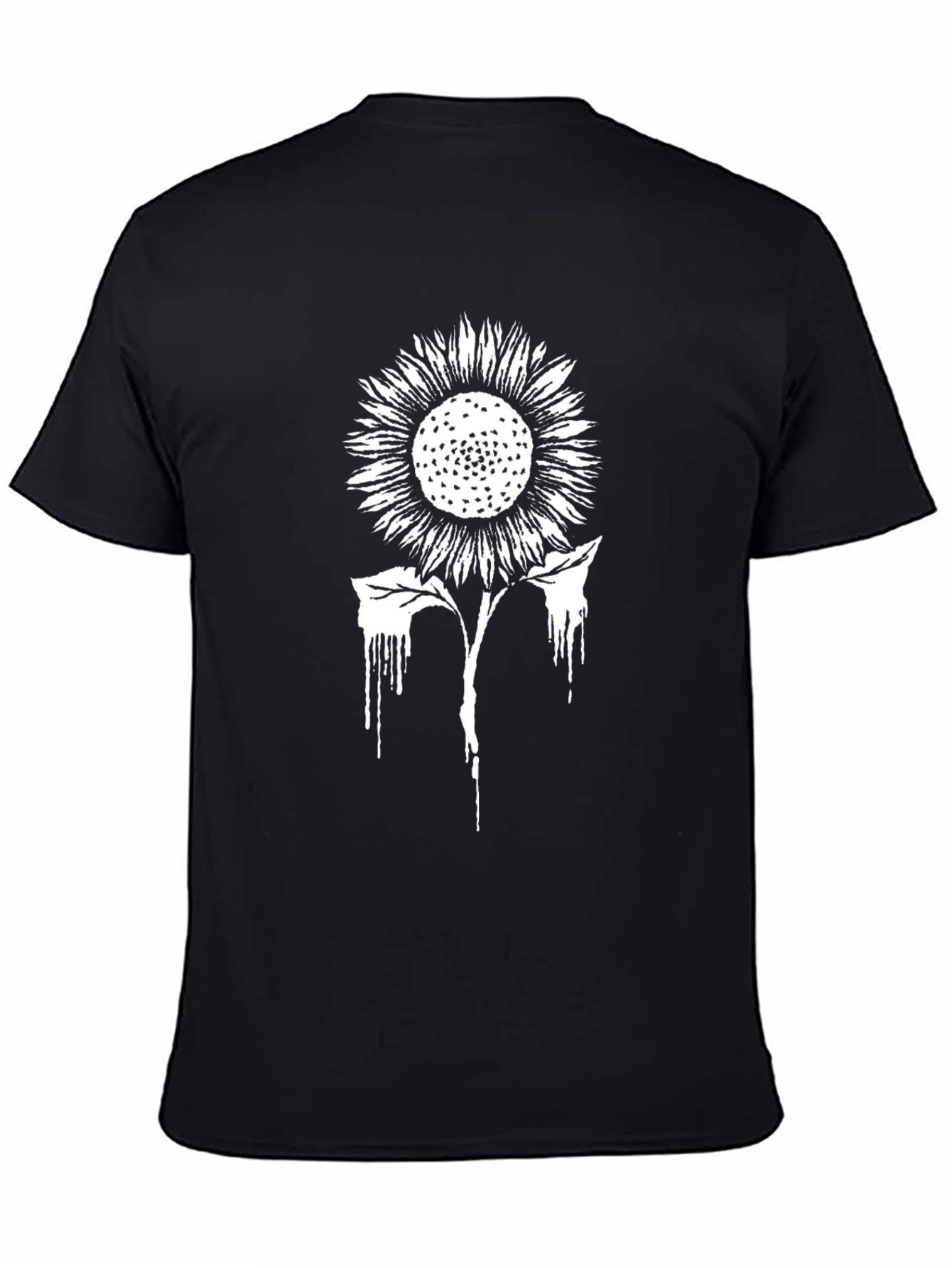 Black Sunflower Graphic Print Men's T-Shirt view 4