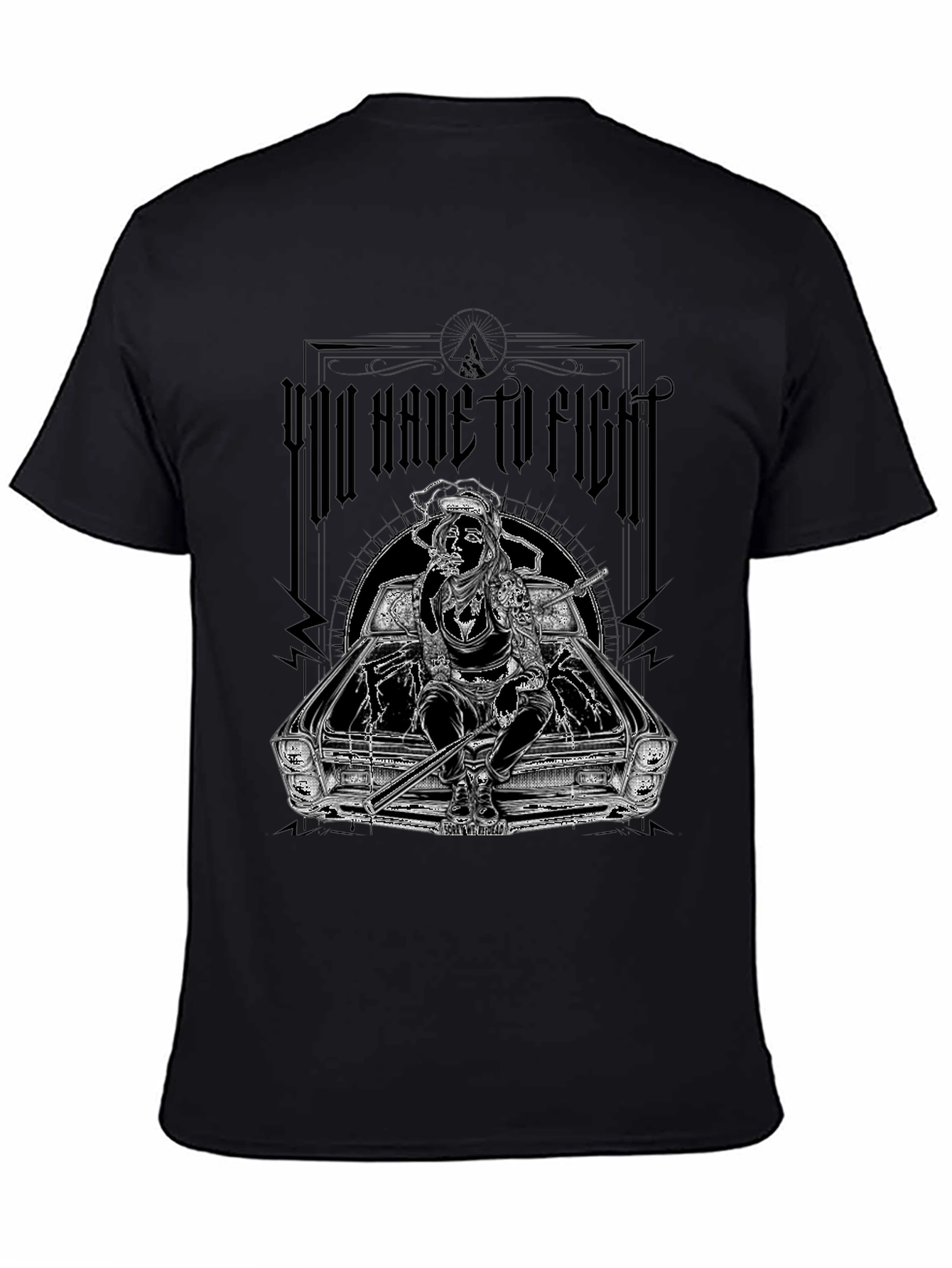 Black You Have To Fight Graphic Tee view 4