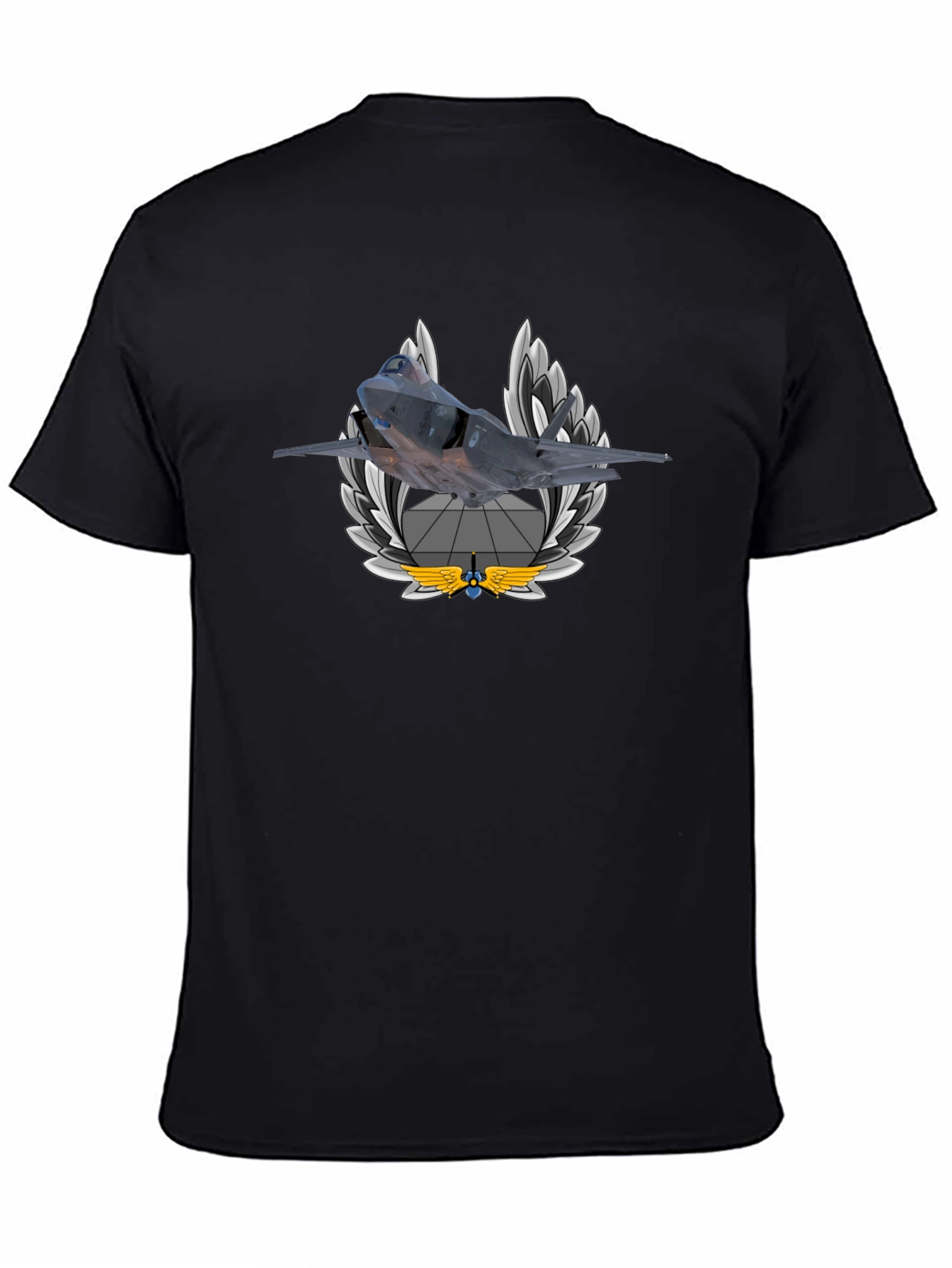 F-35 Fighter Jet Emblem Black T-Shirt - 4