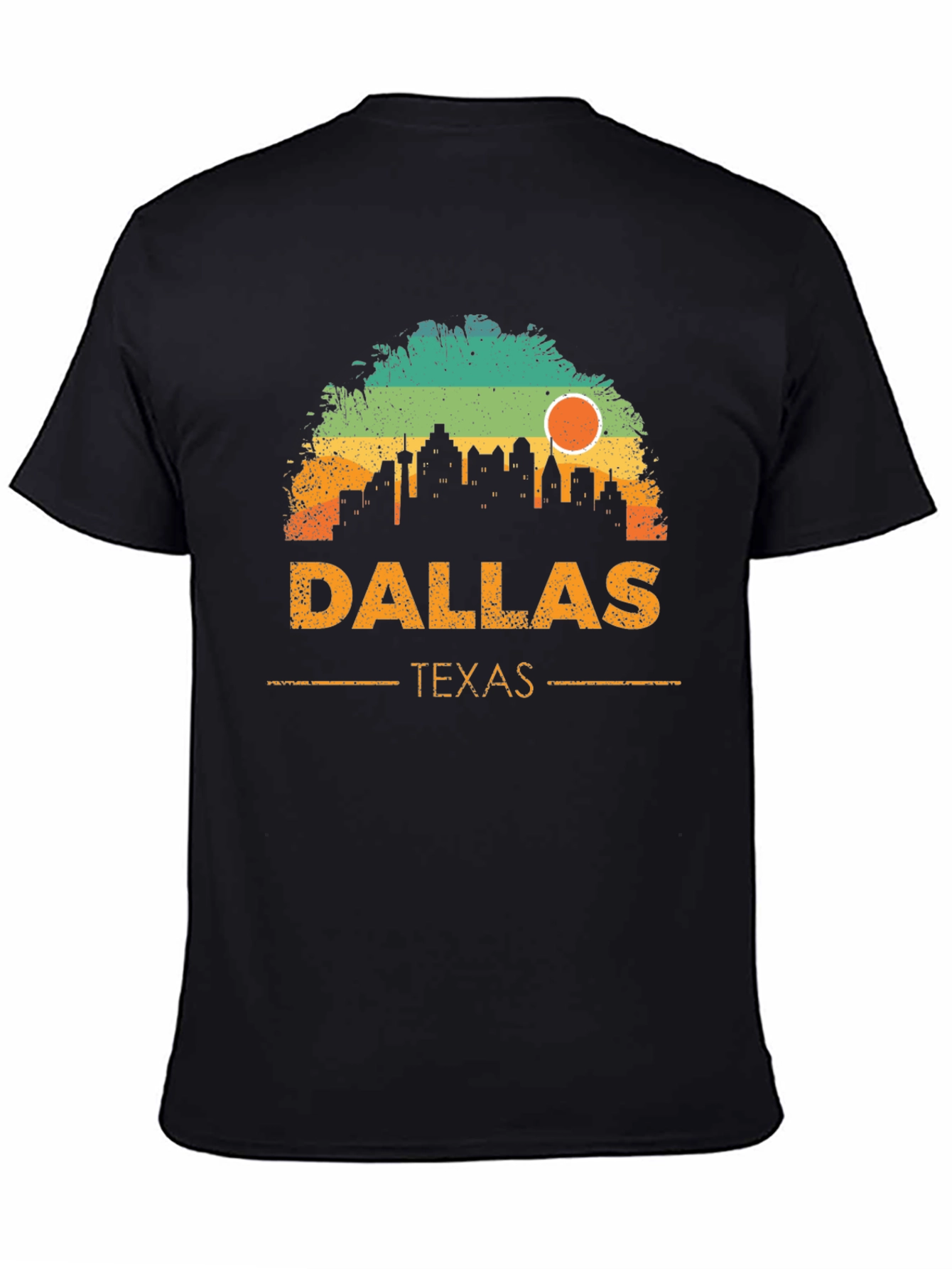 Black Dallas Texas Skyline Graphic T-Shirt view 4
