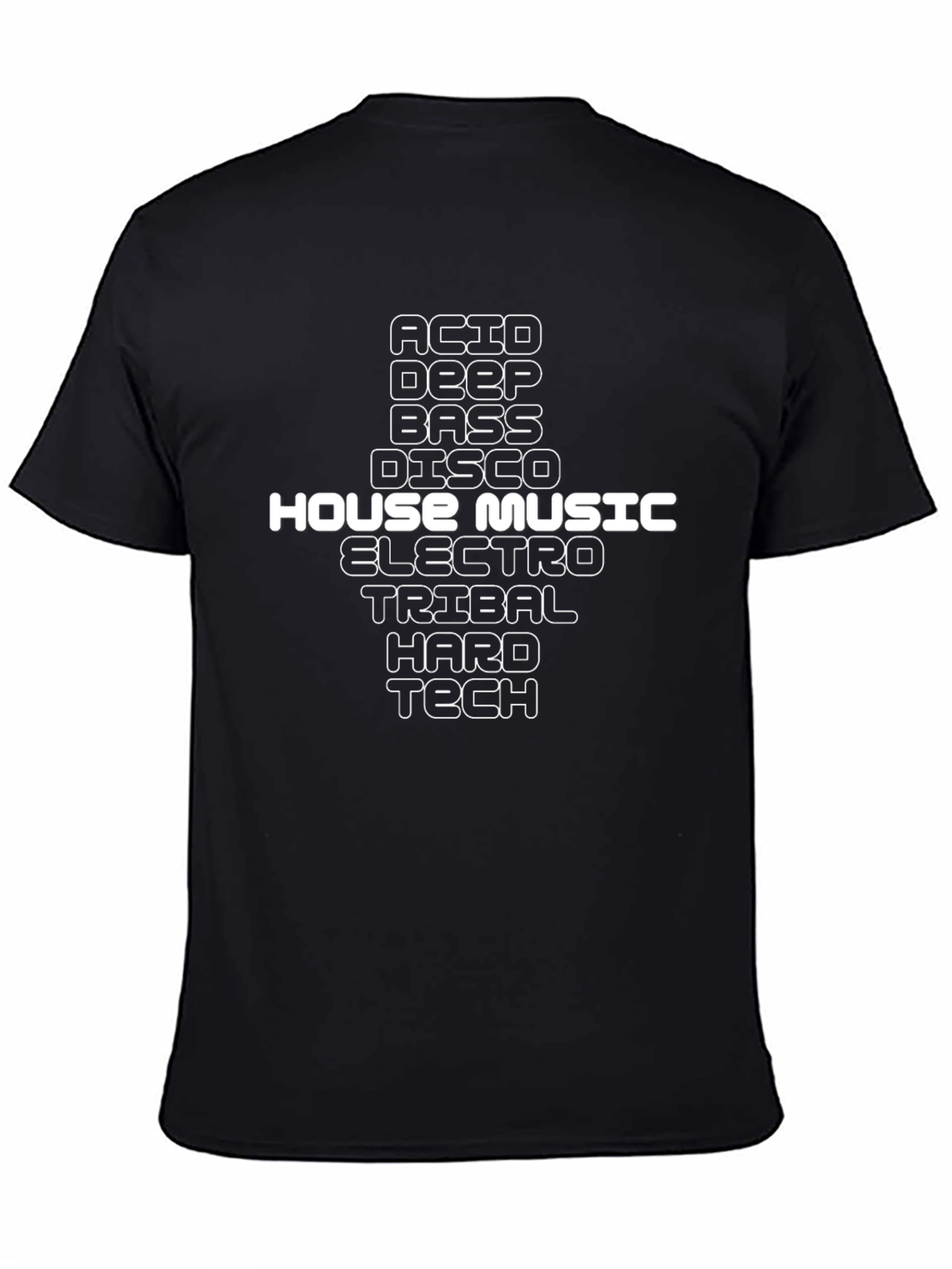 Black Music Genre Graphic Tee - Black view 4