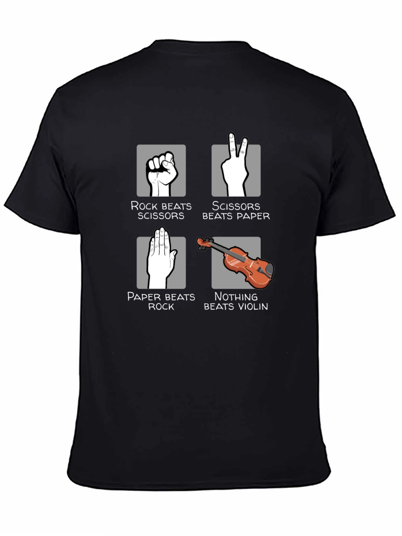 Black Rock Paper Scissors Violin Graphic Tee view 4