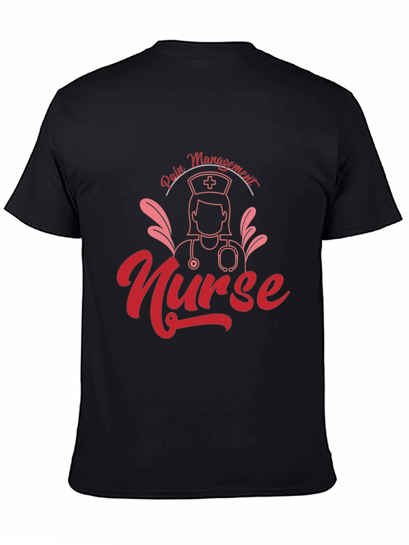 Black Pain Management Nurse T-Shirt view 4