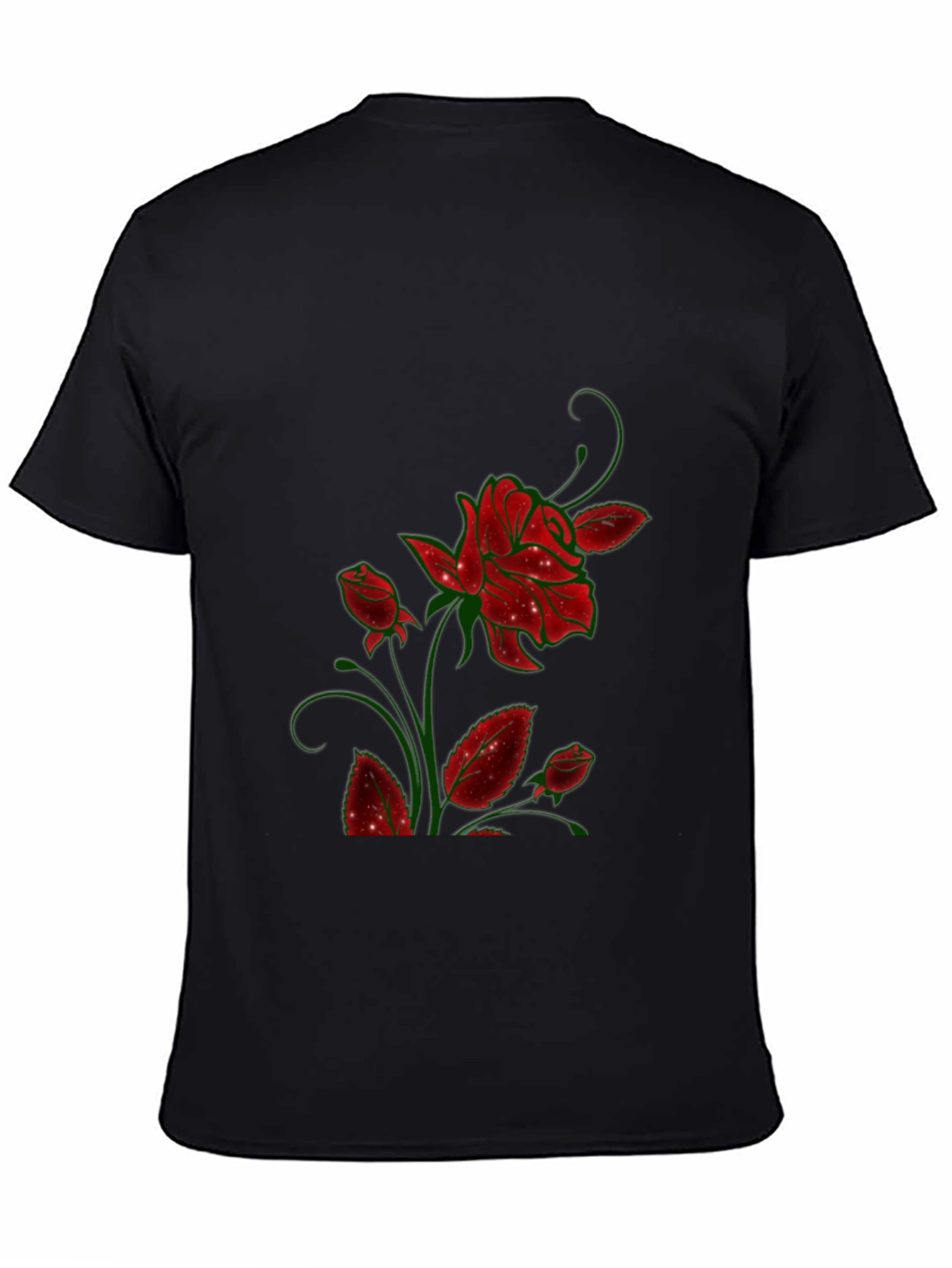 Black Rose Graphic Print Black T-Shirt view 4