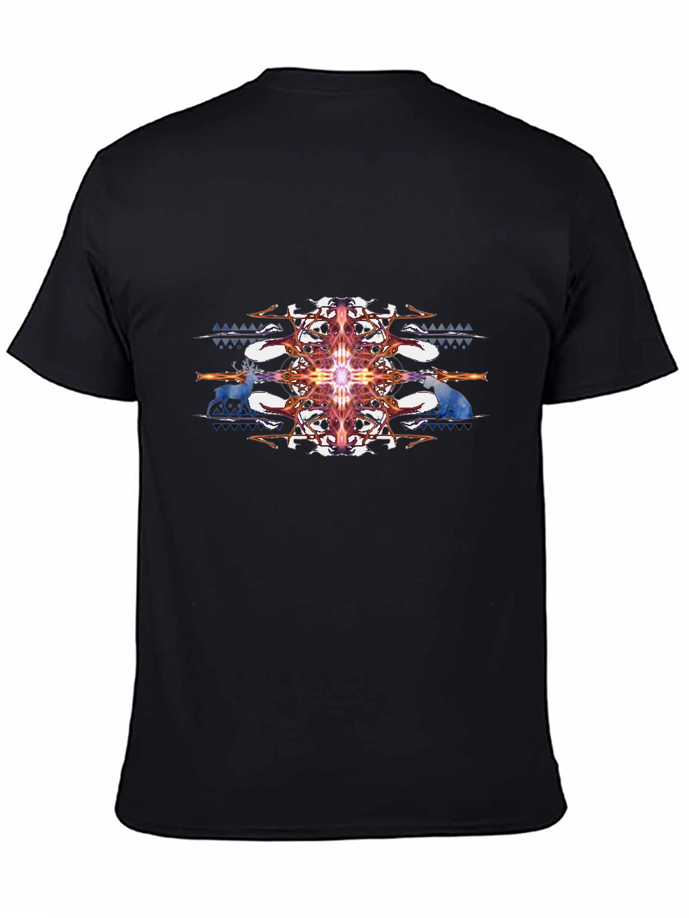 Black Mystic Deer Graphic T-Shirt - Black view 4