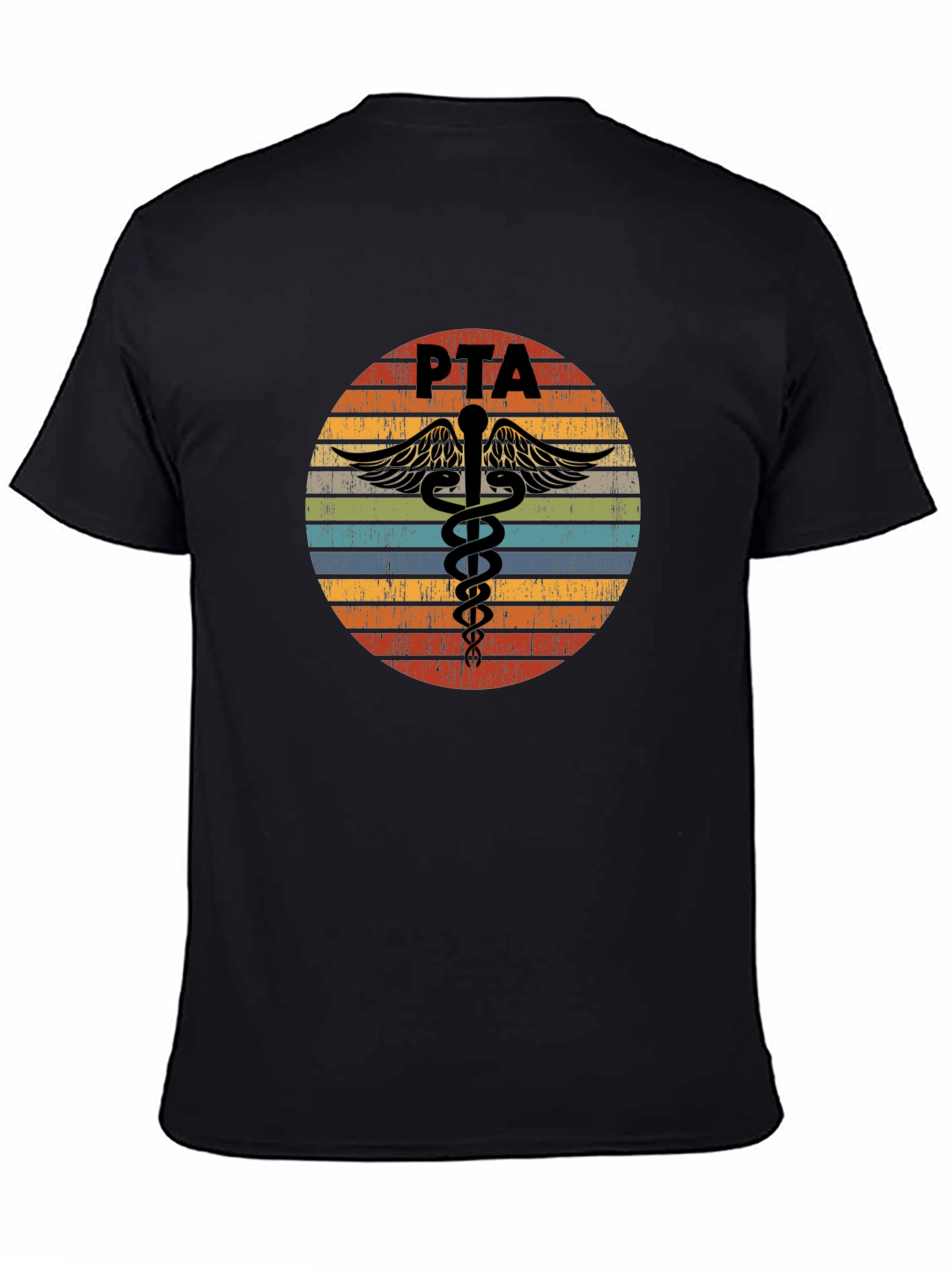 Black Vintage PTA Caduceus T-Shirt view 4