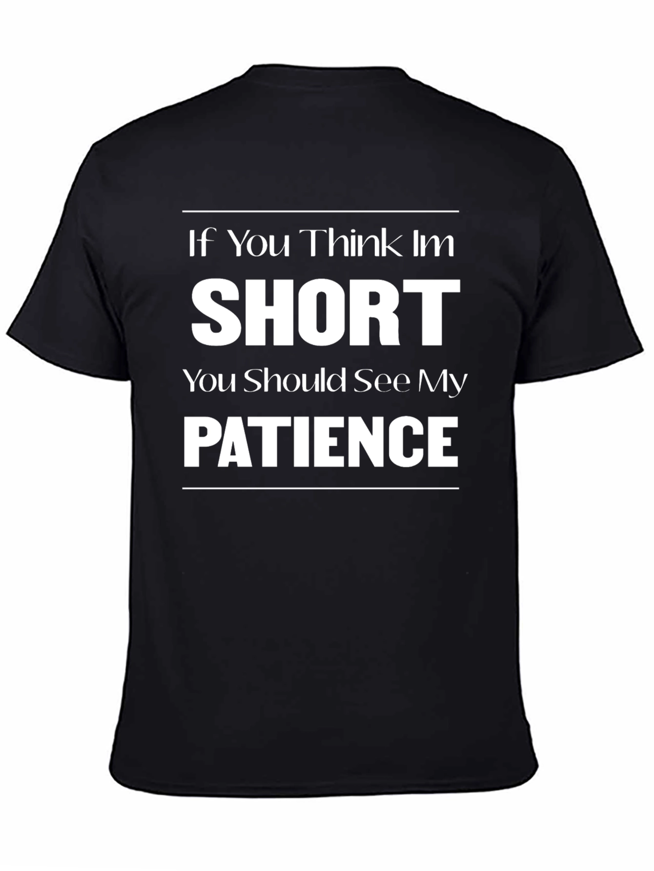 Black Short Patience Graphic T-Shirt view 4