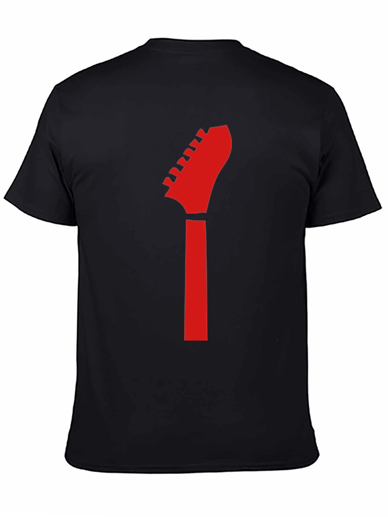 Black Guitar Headstock Graphic Tee - Rocker Style view 4