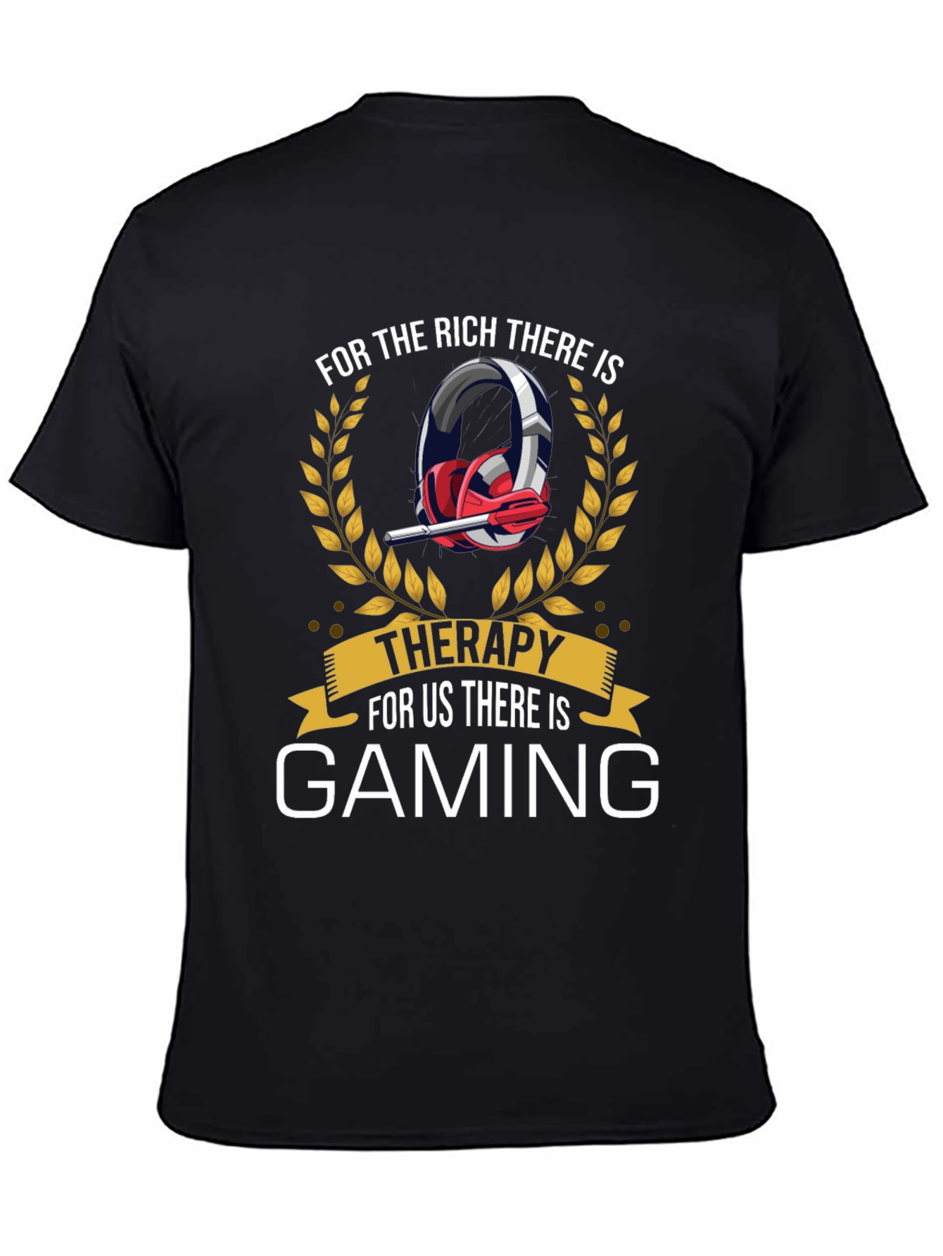 Black Gaming Therapy T-Shirt | Gamer Gift Idea view 4