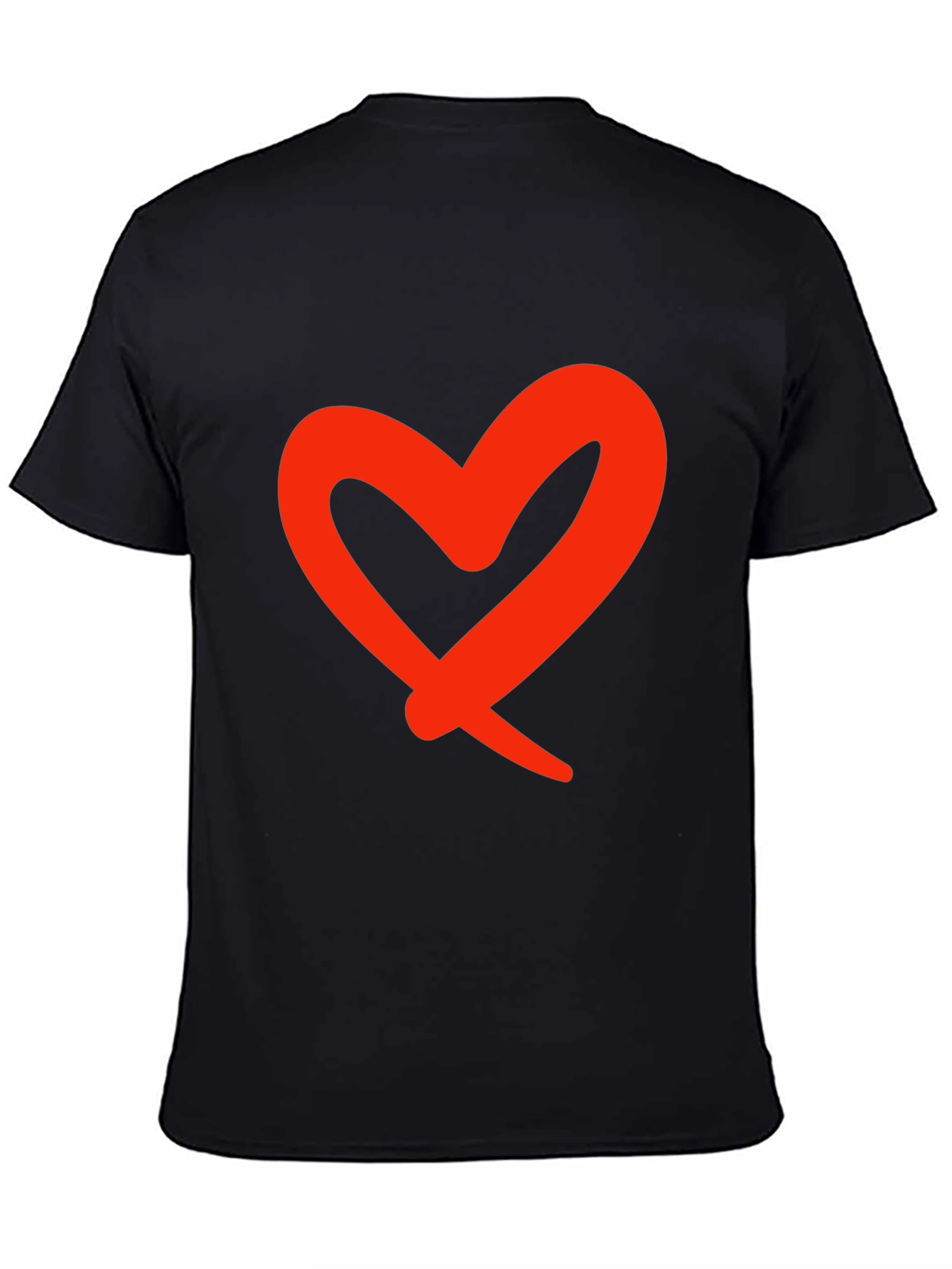 Black Bold Heart Graphic Black T-Shirt view 4