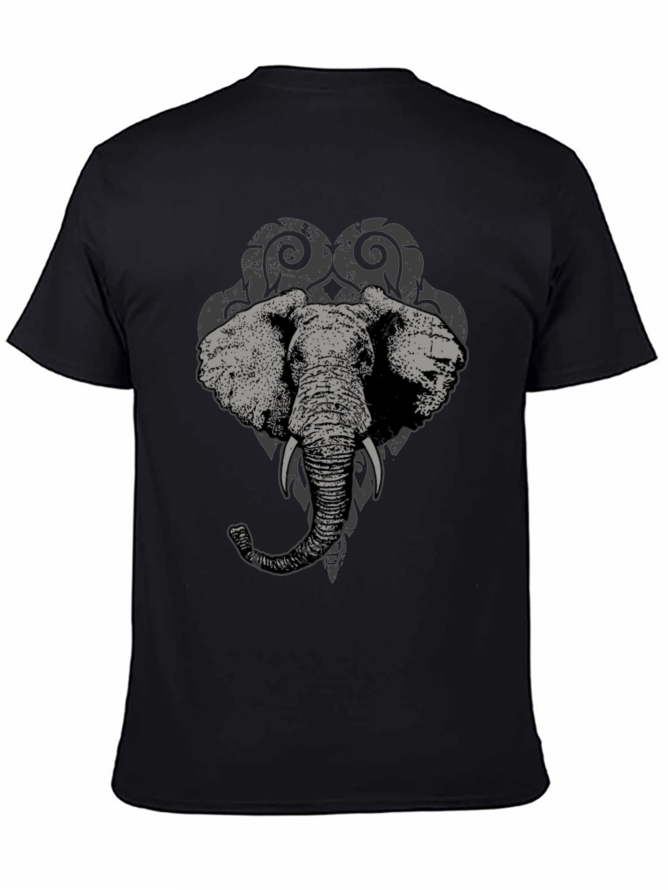 Black Elephant Graphic Black T-Shirt view 4