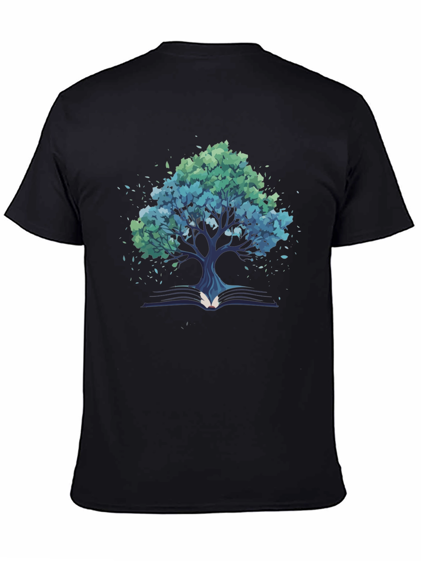 Black Tree of Knowledge Black T-Shirt - Read & Grow! view 4