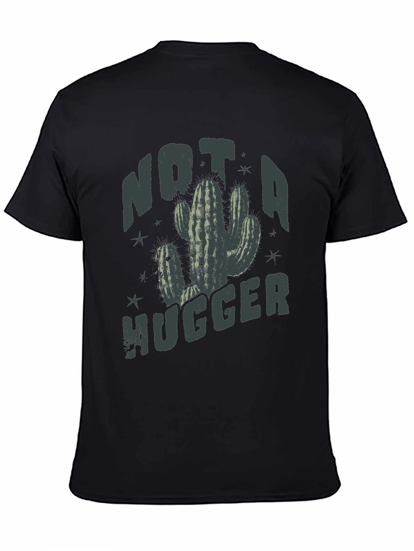 Black Not a Hugger Cactus Tee view 4