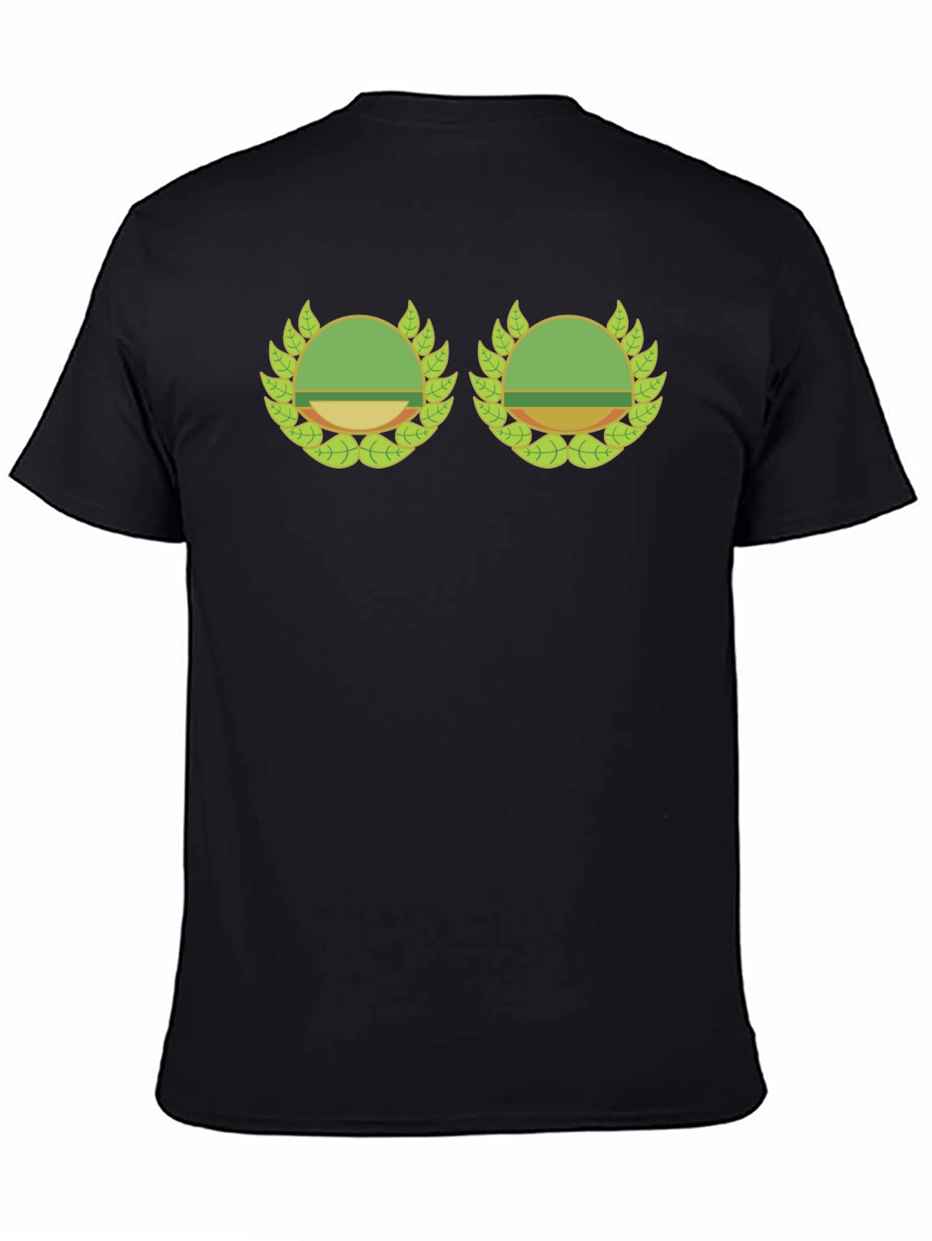 Black Novelty Graphic T-Shirt - Wreath Design view 4