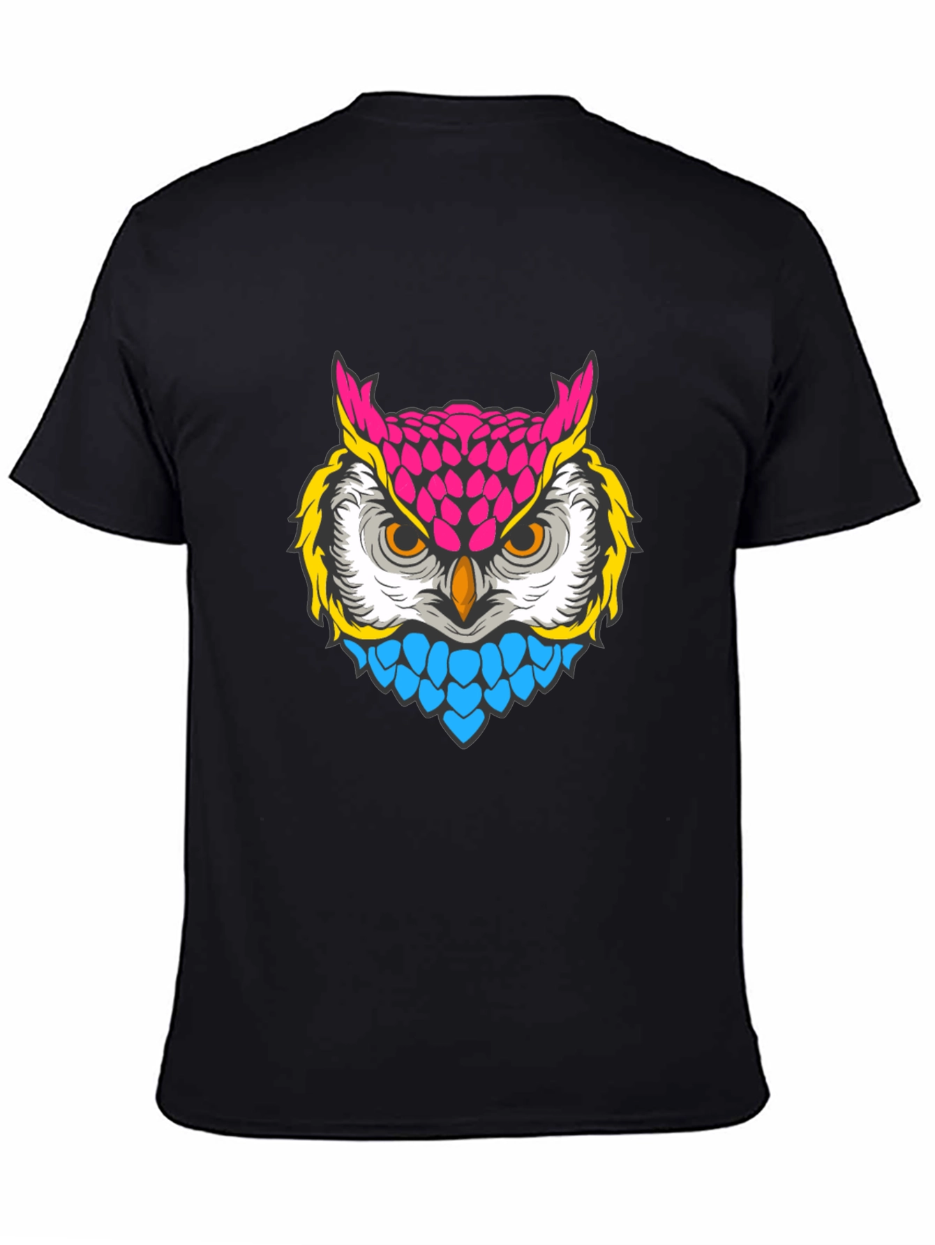 Black Neon Owl Graphic T-Shirt - Bold & Stylish view 4