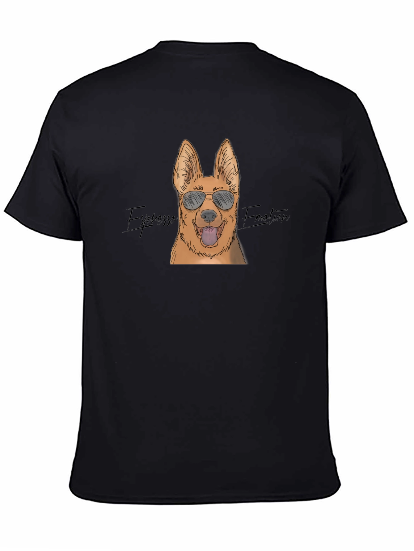 Black Cool Dog T-Shirt - Espresso Emotion Graphic Tee view 4